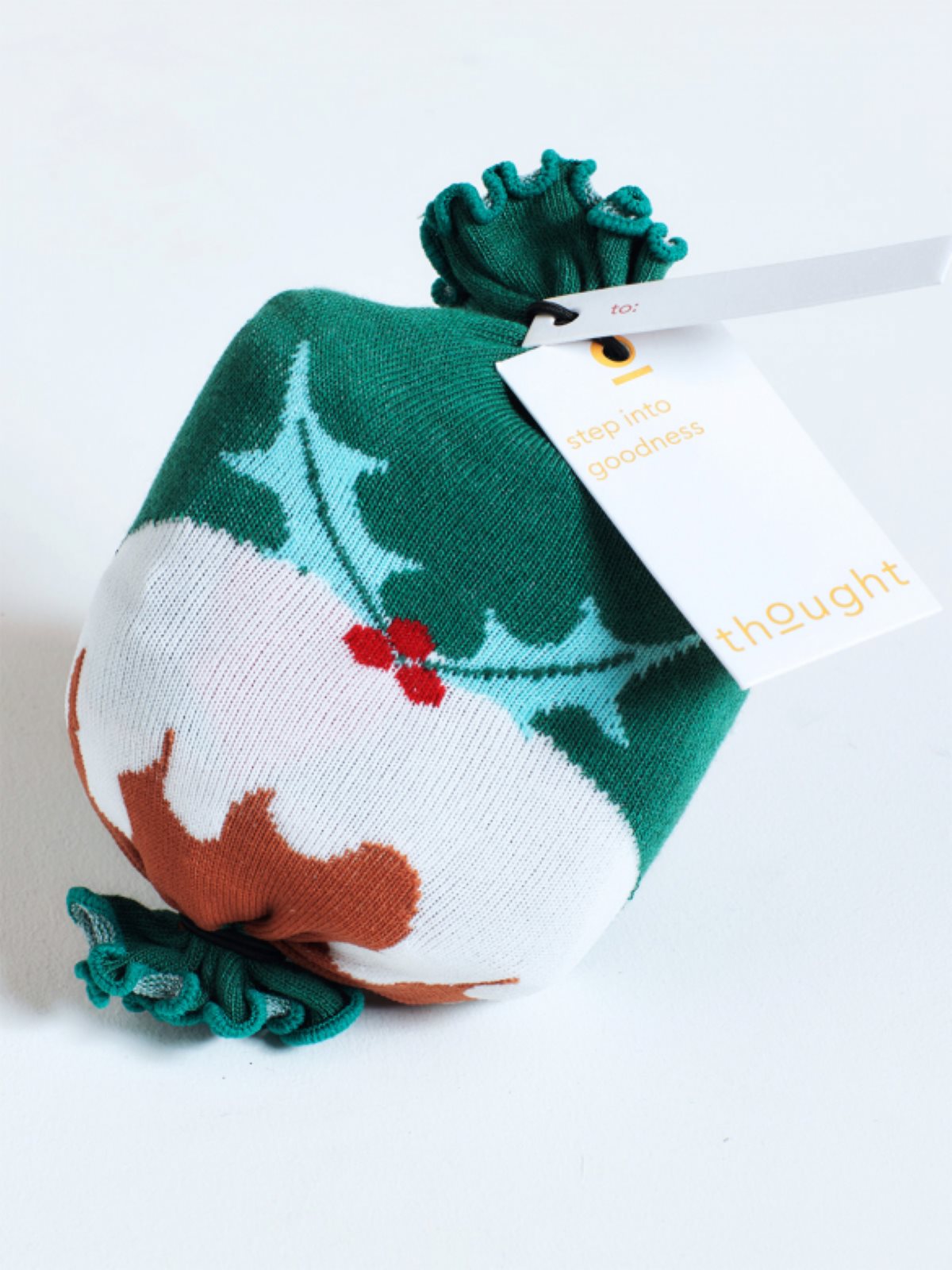 Nohea Christmas Pudding Bamboo Sock In A Bag - Multi