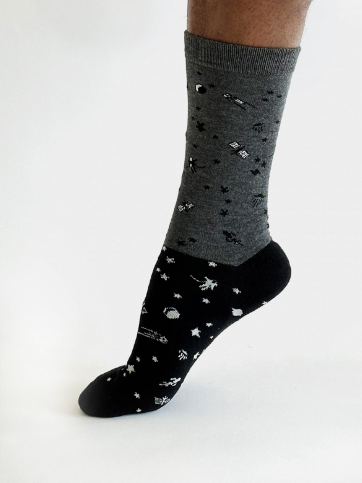 Cielo Space Colour Block Bamboo Socks - Grey