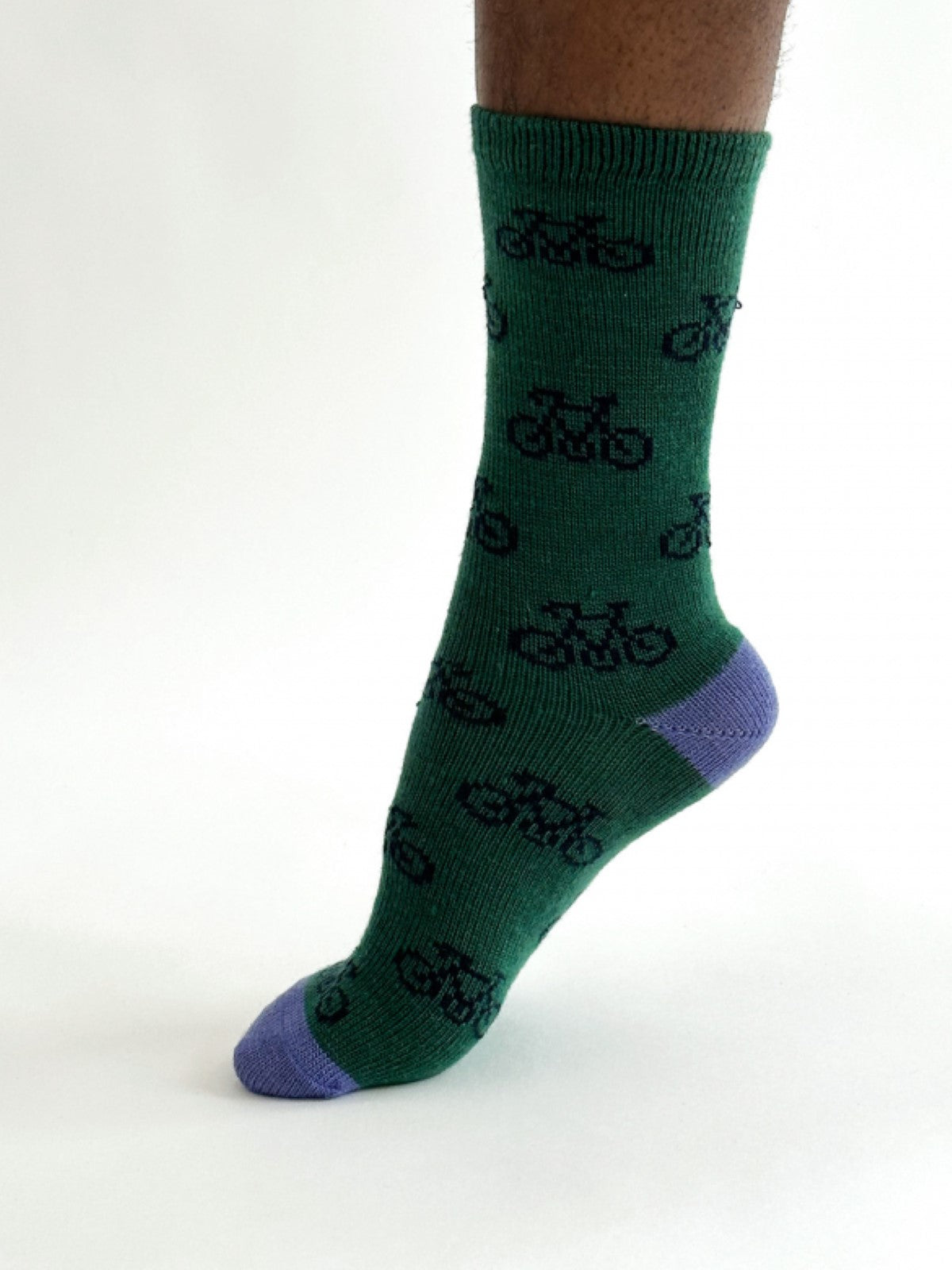 Erskine Bike Wool Socks - Dark Green