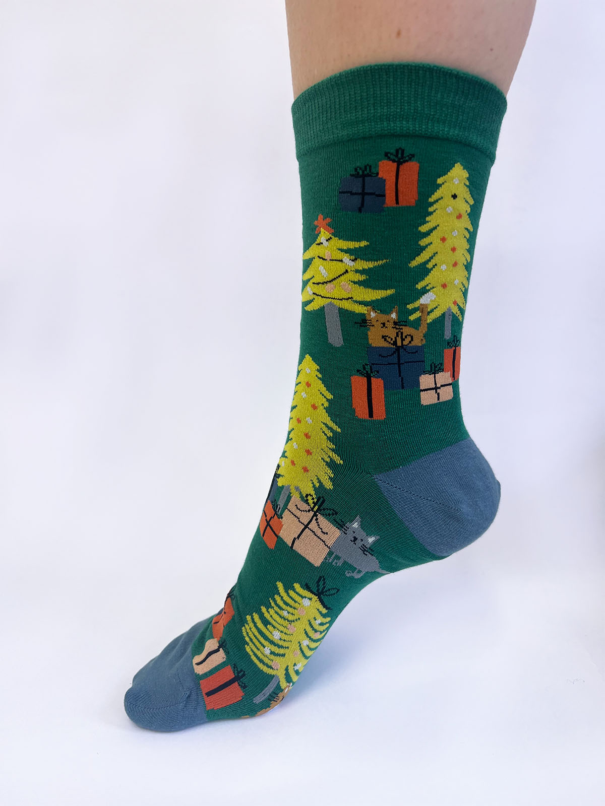 Jemila Christmas Organic Cotton Socks - Pine Green