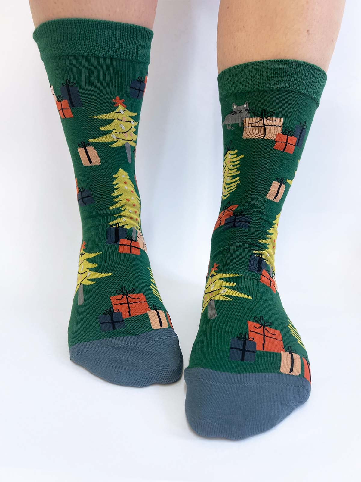 Jemila Christmas Organic Cotton Socks - Pine Green