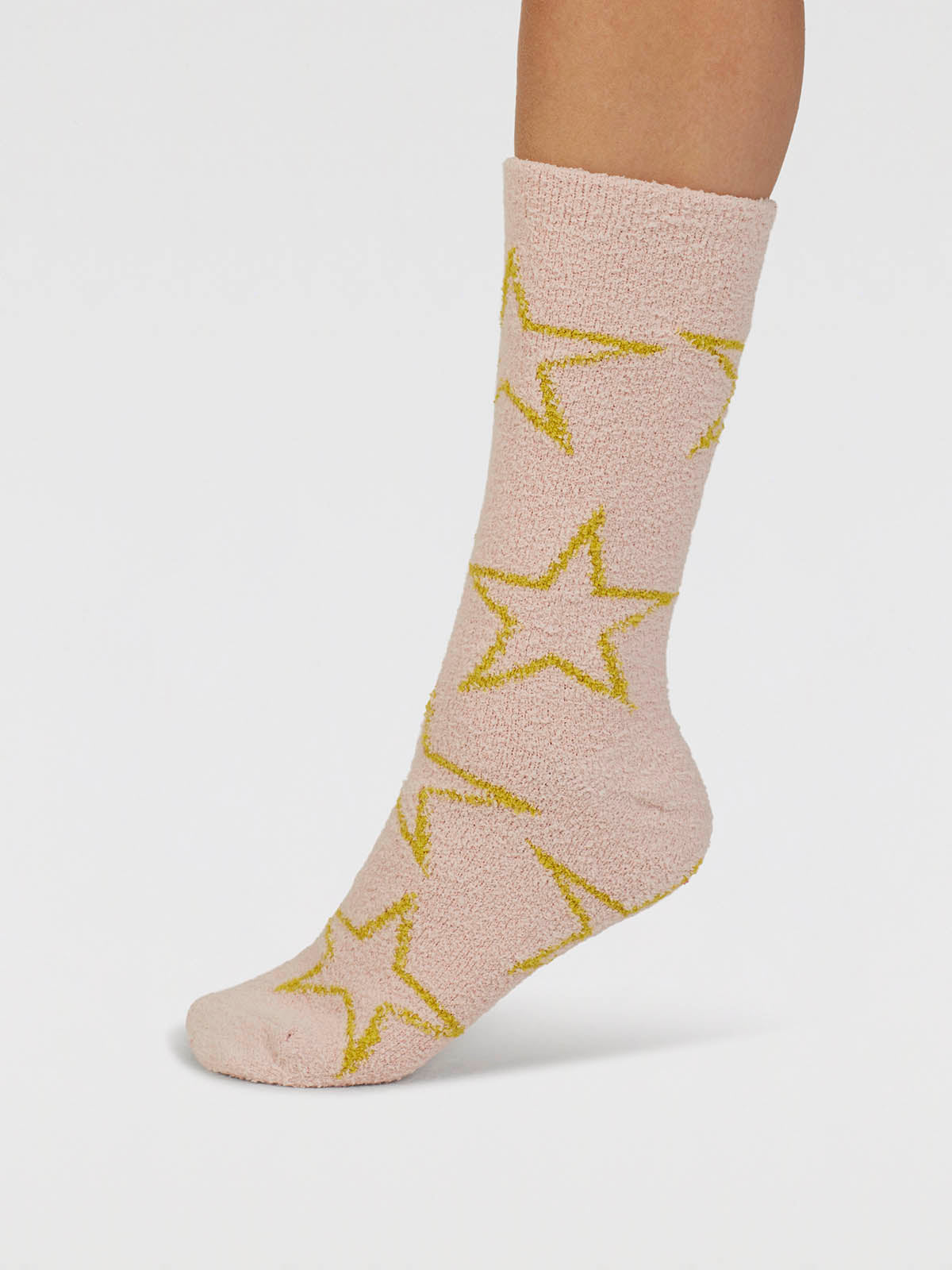 Marjorie Fluffy Slipper Socks - Faded Rose Pink