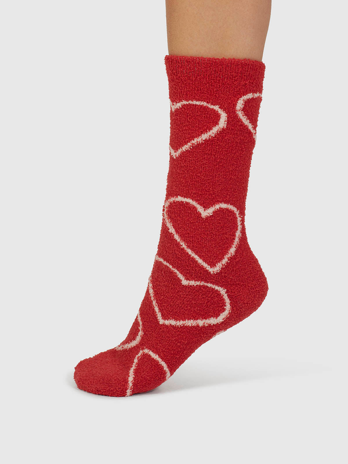 Marjorie Fluffy Bed Socks - Poppy Red
