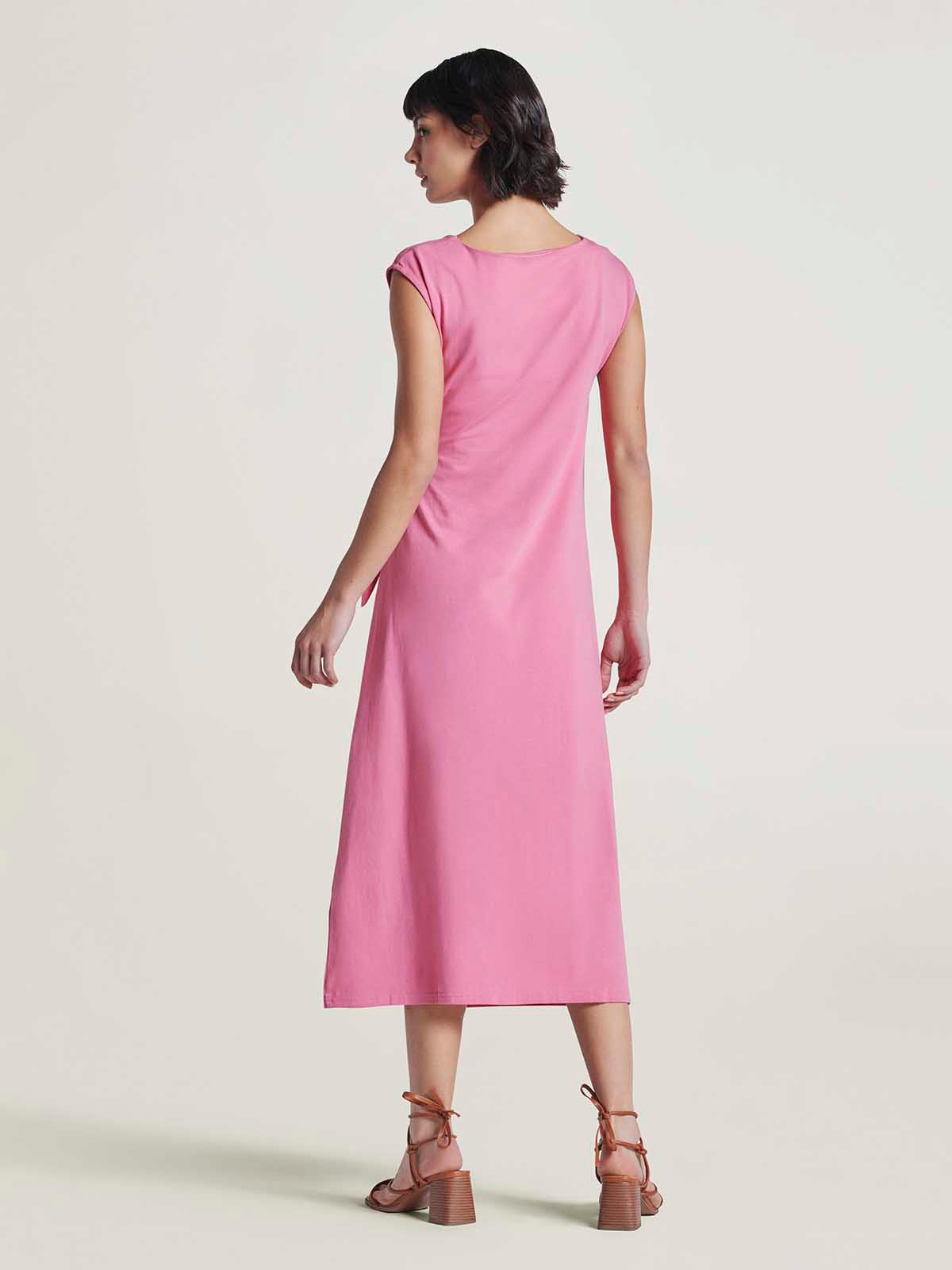 Marilla Organic Cotton Jersey Maxi Dress - Carnation Pink
