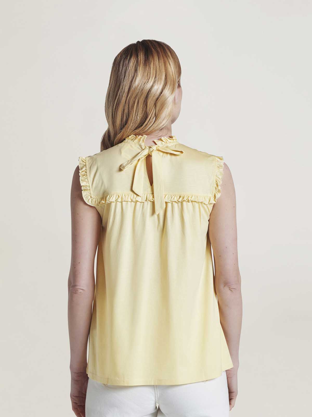 Noemi Tencel™ Sleeveless Bib Top - Light Chartreuse Yellow