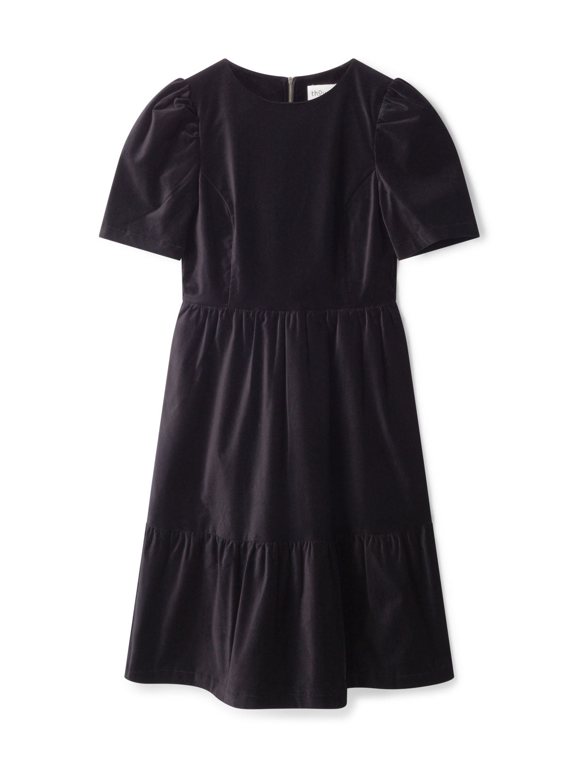 Jamesina Organic Cotton Velvet Dress - Black