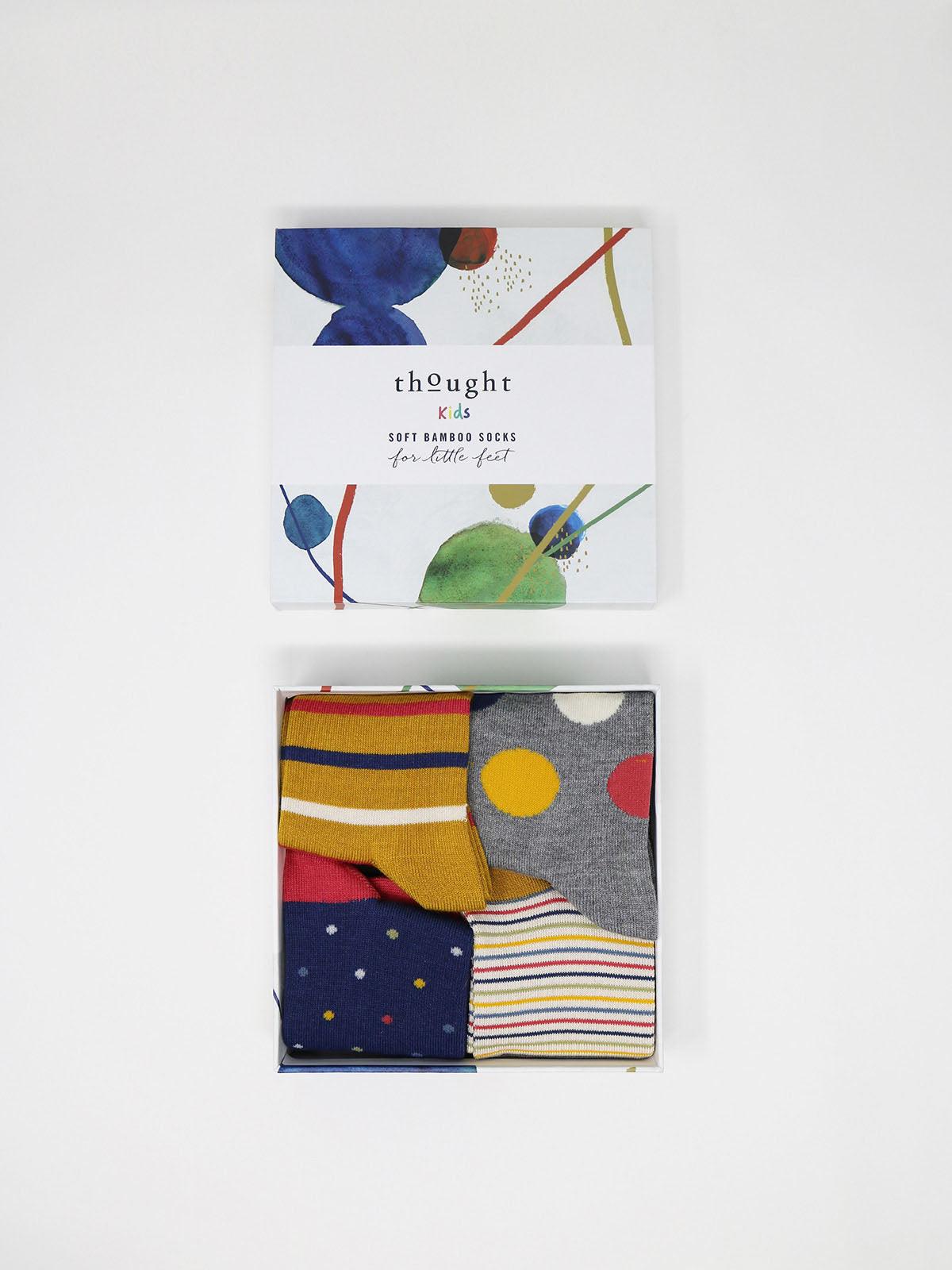 Shay Bamboo Organic Cotton Kids Sock Box - Multi - Thought Clothing UK