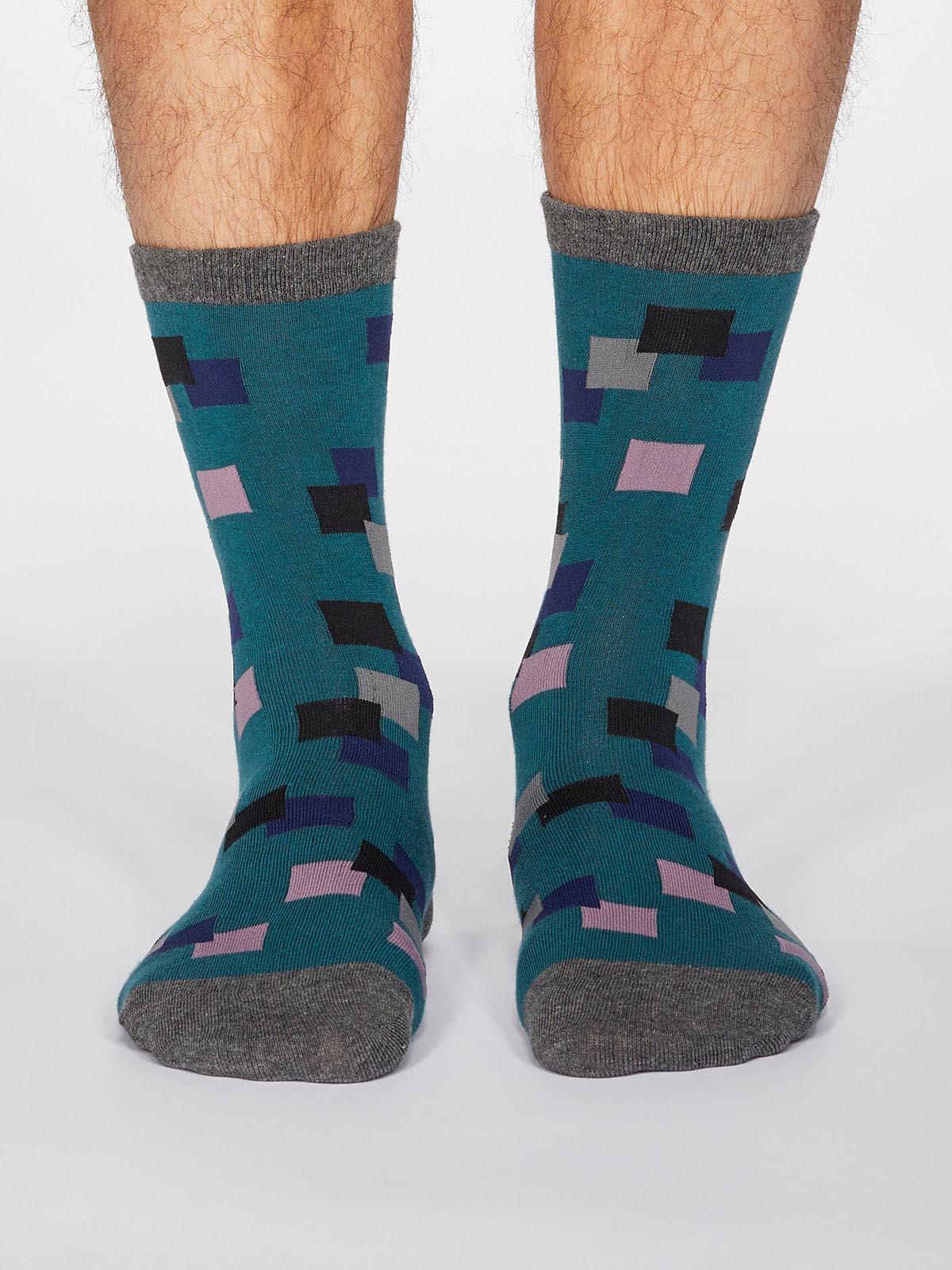 Evan Square Socks - Teal Green - Thought Clothing UK