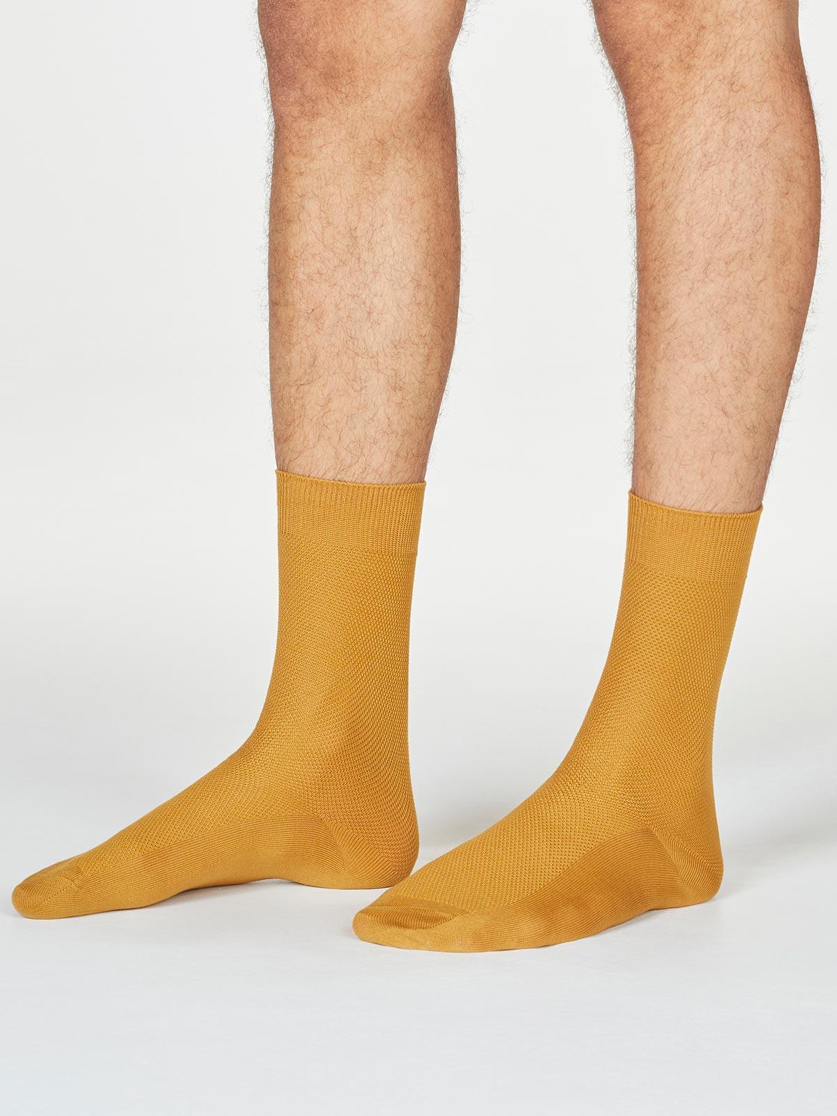 Rodney Dress Socks - Amber Yellow - Thought Clothing UK