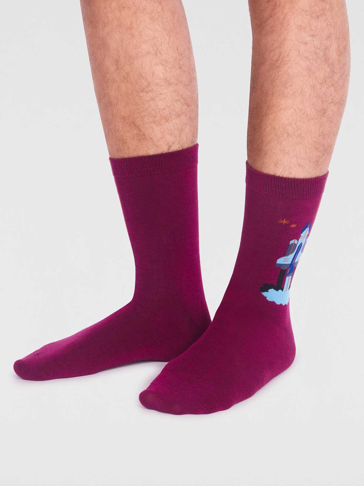 Onyx Organic Cotton Rocket Socks - Fig Purple