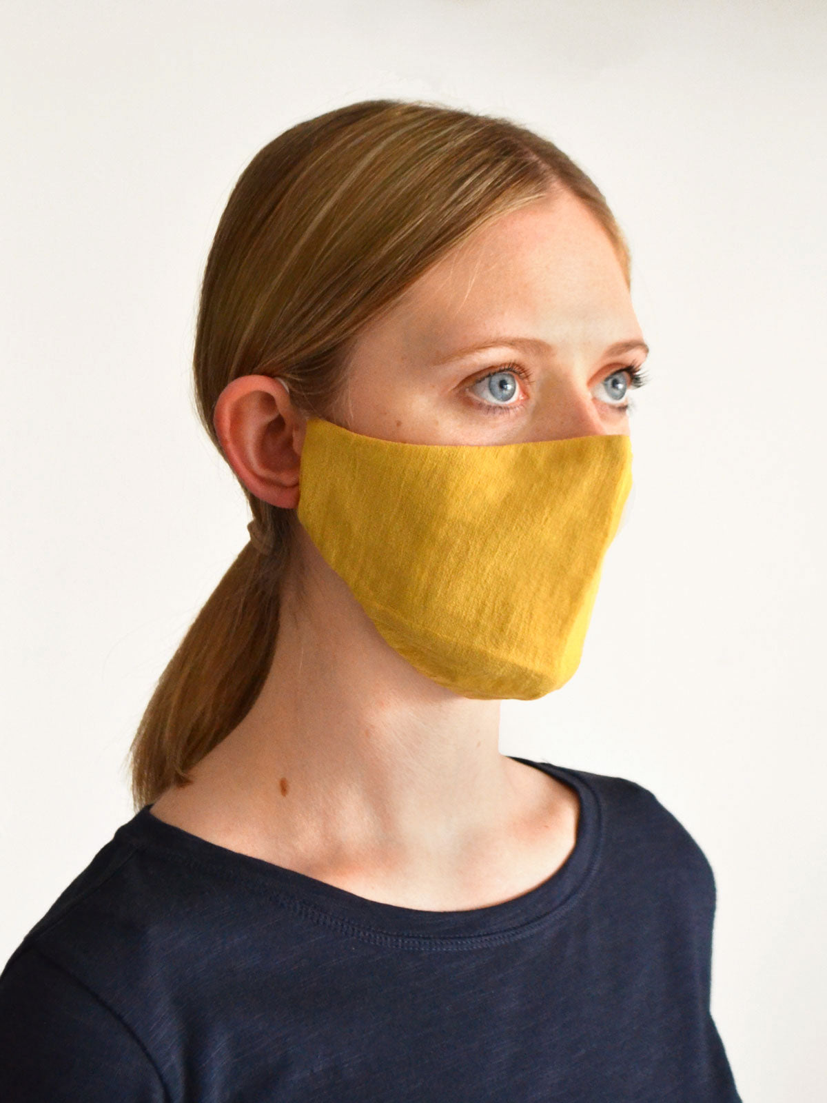 Organic Cotton Printed Face Mask - Mimosa Yellow