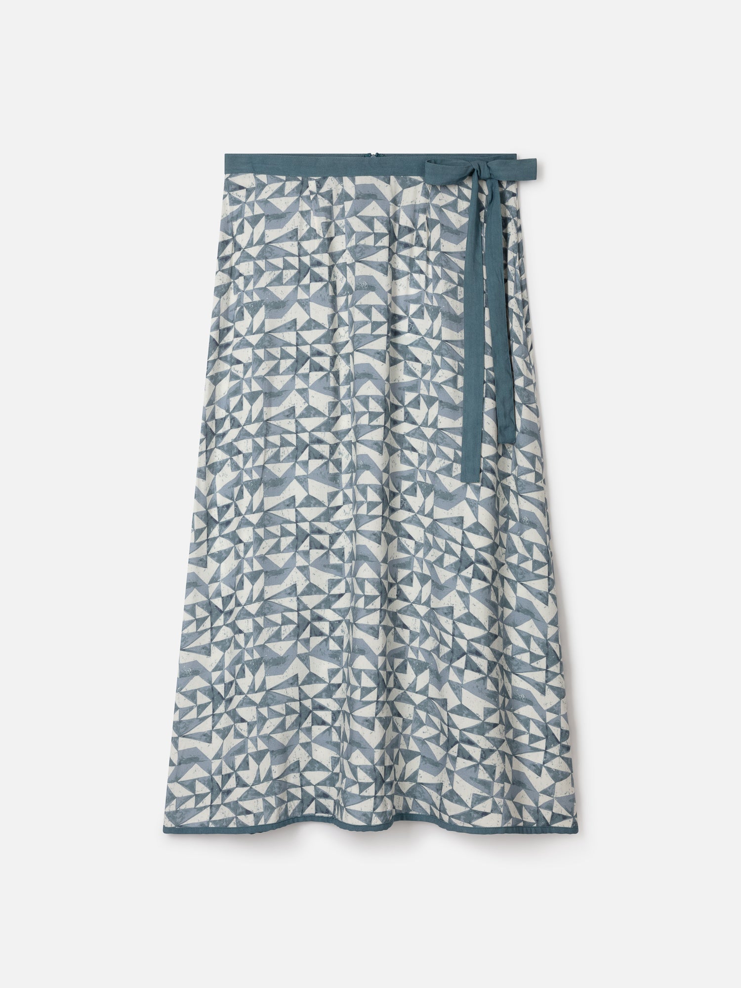Skye Lenzing™ Ecovero™ Geometric Print Midi Skirt - Dusky Blue