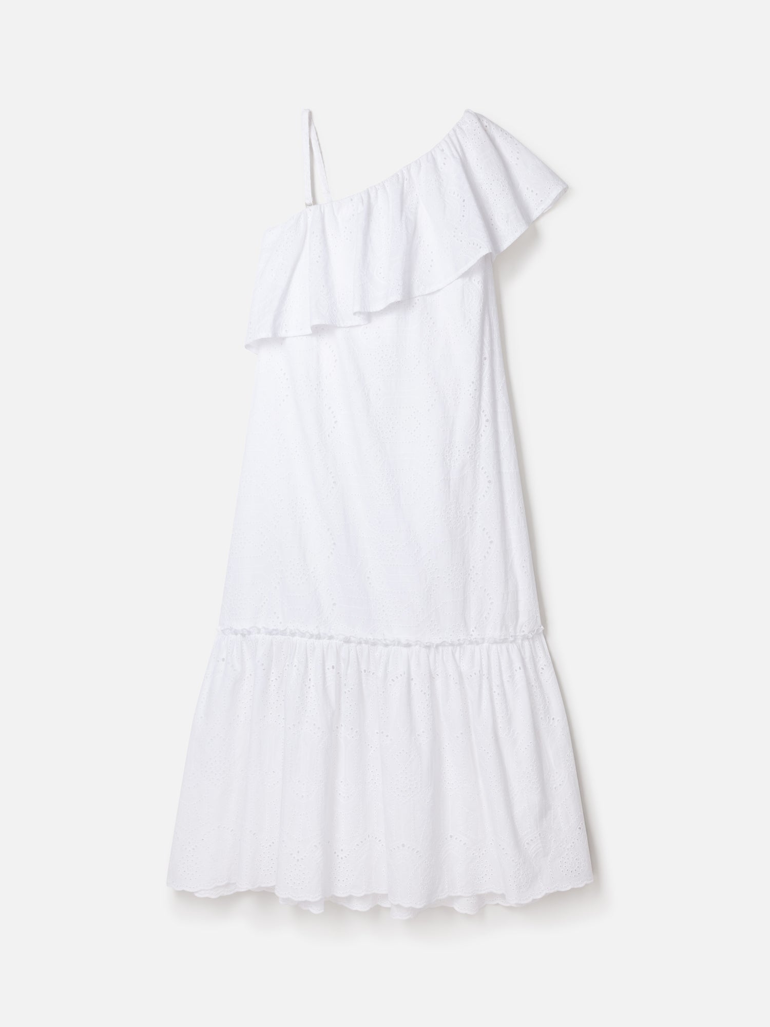 Carmen Organic Cotton Broderie Maxi Dress - White