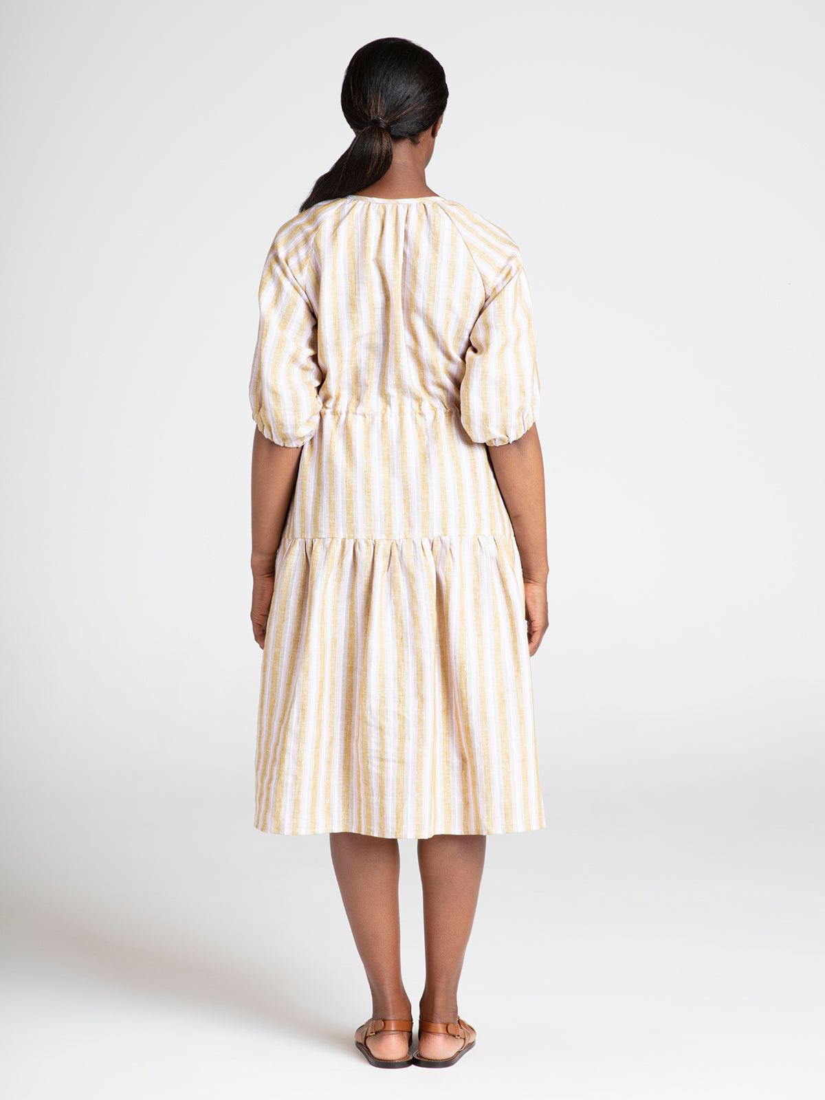 Alana Hemp Stripe Midi Dress - Multi
