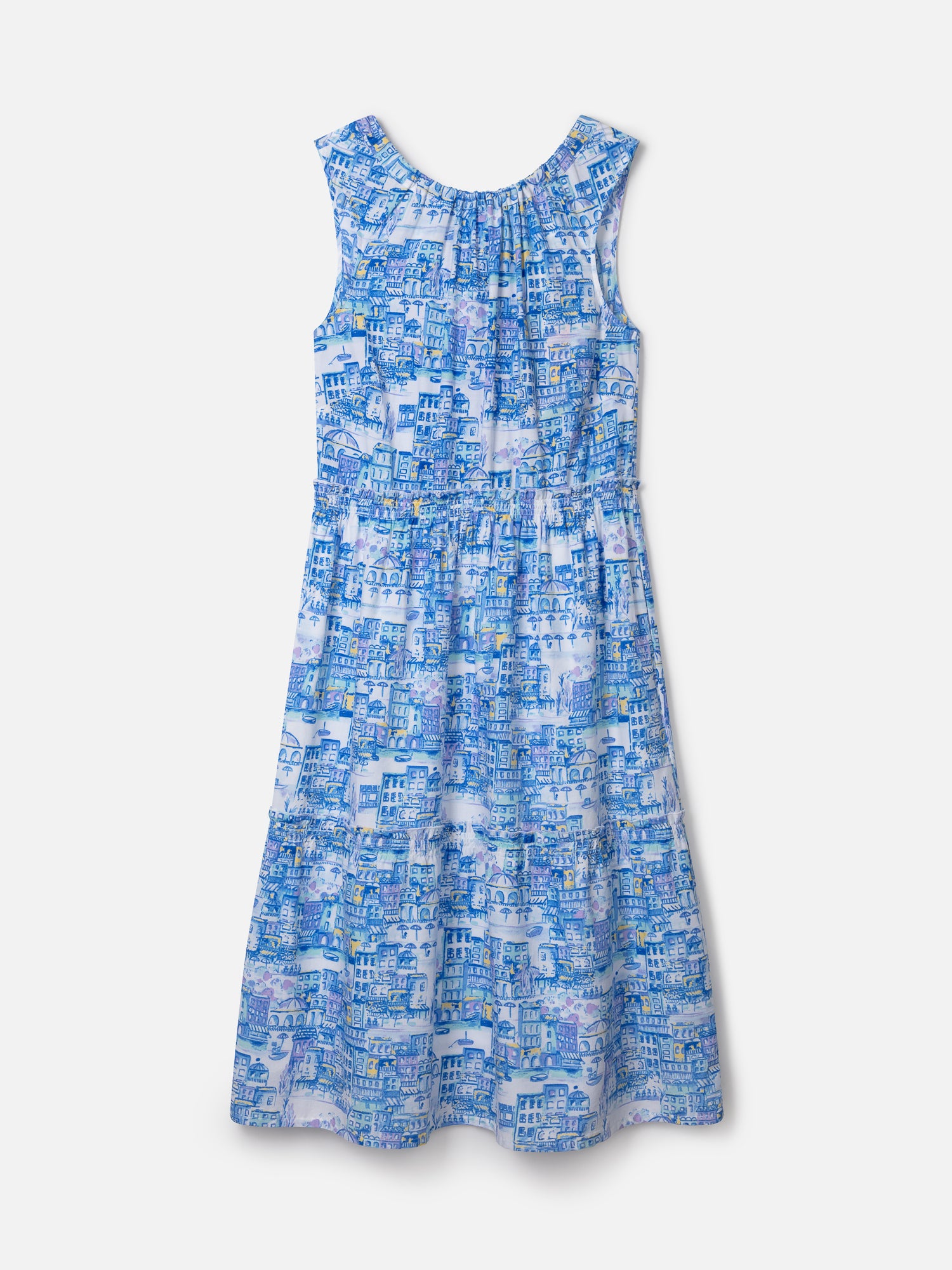 Imogen Organic Cotton Toile de Jouy Dress - Azure Blue
