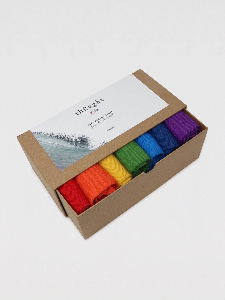 Baby Rainbow Bamboo 7 Pack Sock Box - Thought Clothing UK