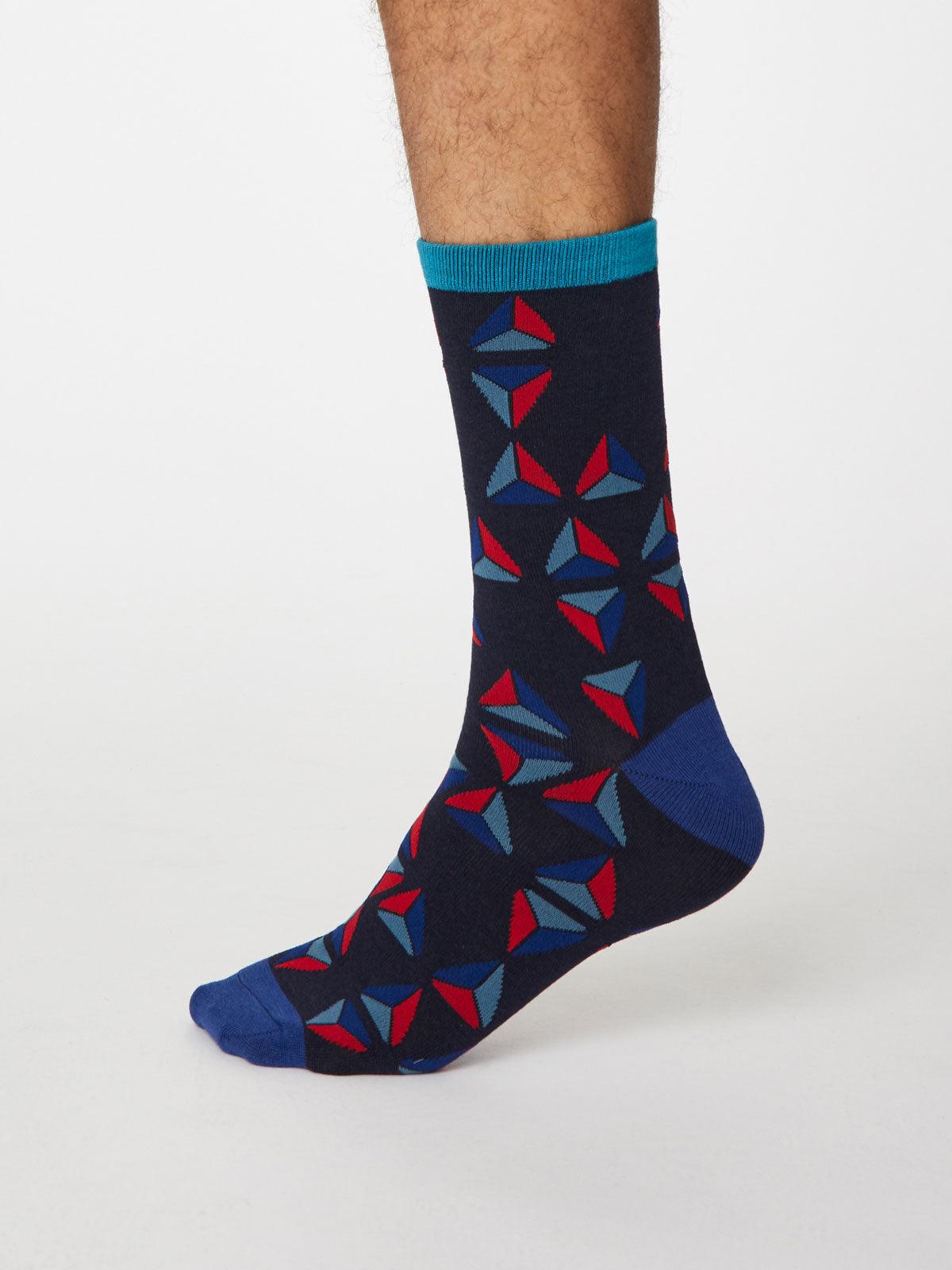 Geometrico Socks - Dark Navy - Thought Clothing UK