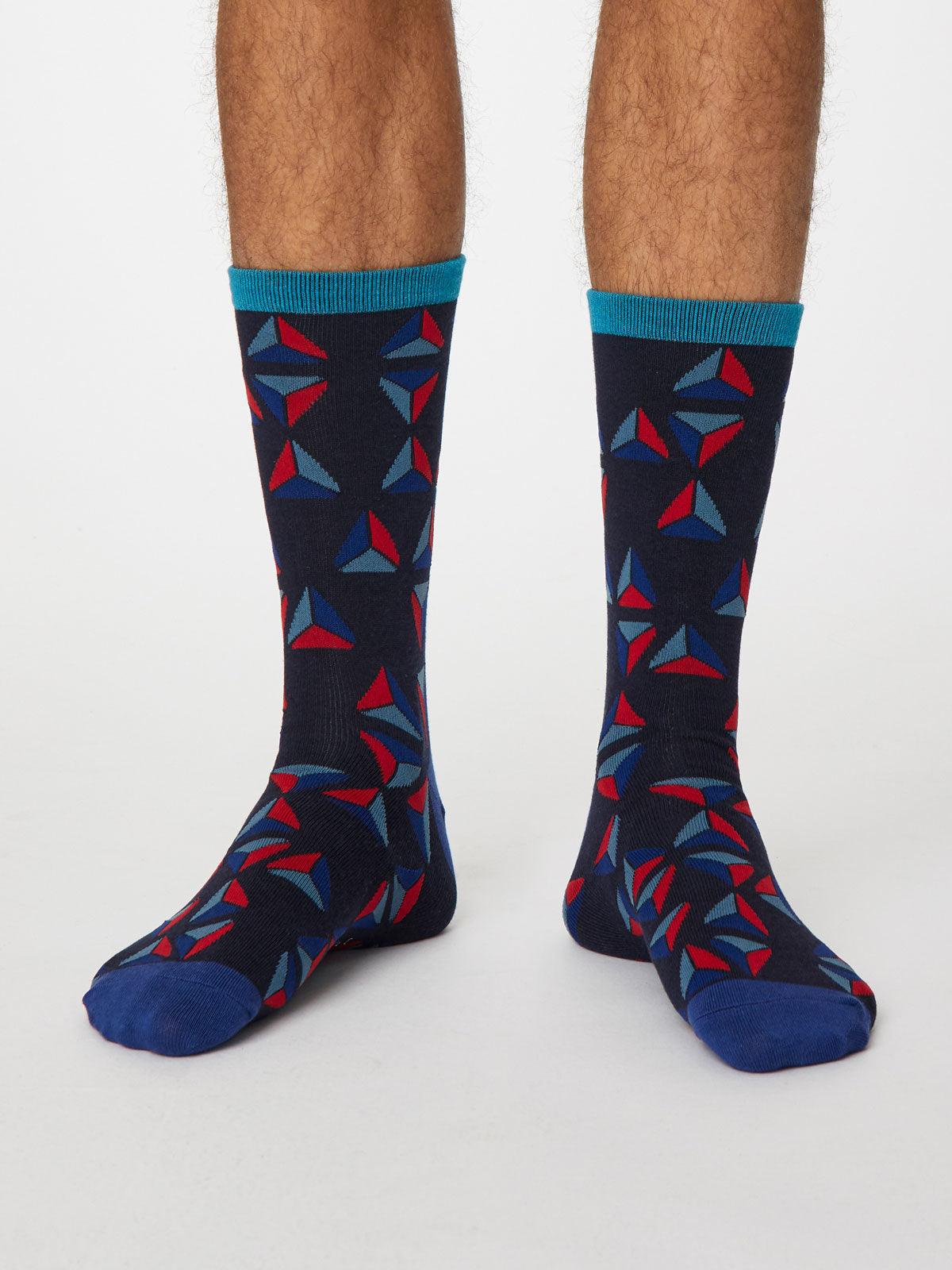 Geometrico Socks - Dark Navy - Thought Clothing UK