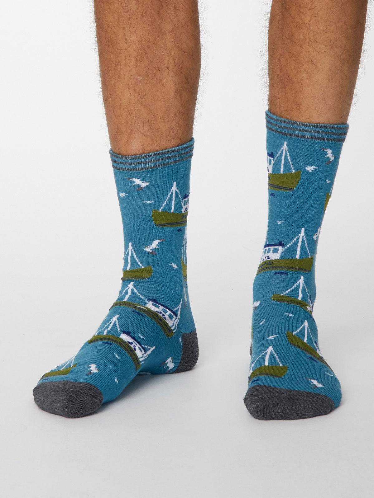 Pesca Socks - Dusty Blue - Thought Clothing UK