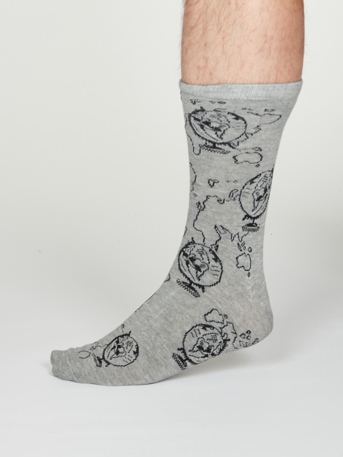 Thaddens Socks - Mid Grey Marle - Thought Clothing UK