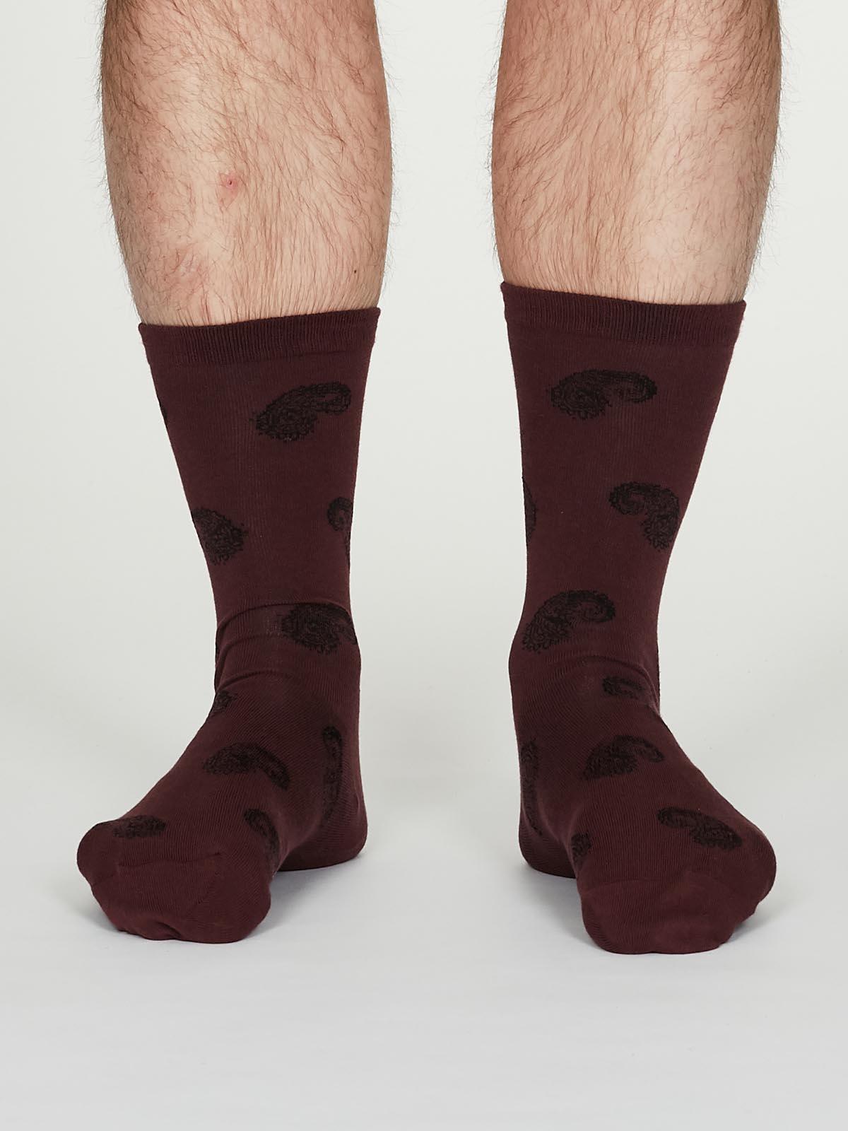 Homer Socks - Burgundy - Thought Clothing UK