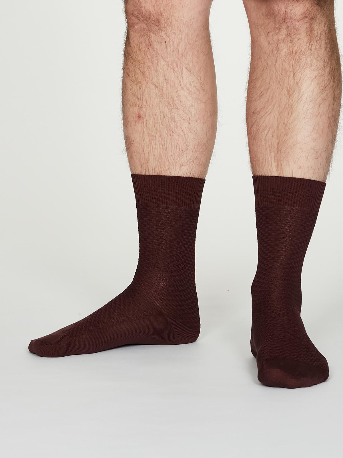 Geoffrey Organic Cotton Suit Socks - Burgundy - Thought Clothing UK