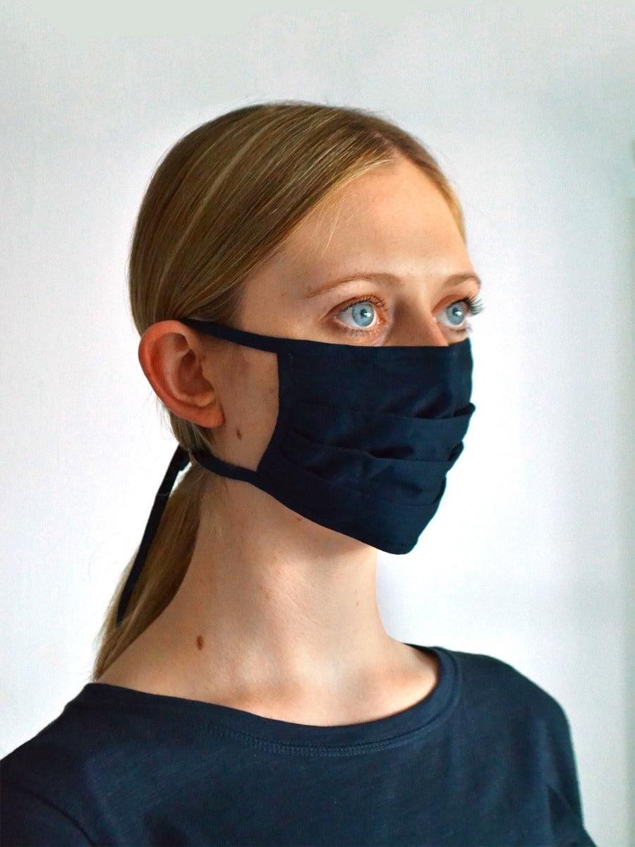 Organic Cotton Non-Medical Face Mask - Navy - Thought Clothing UK