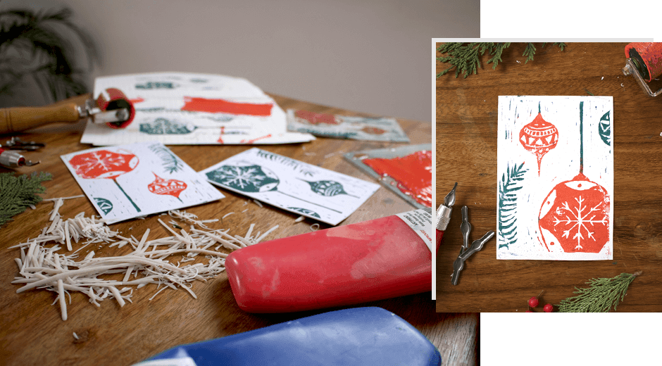 Becky-lino-cut-homemade-christmas-cards-bthoughtful-blog-post-banner