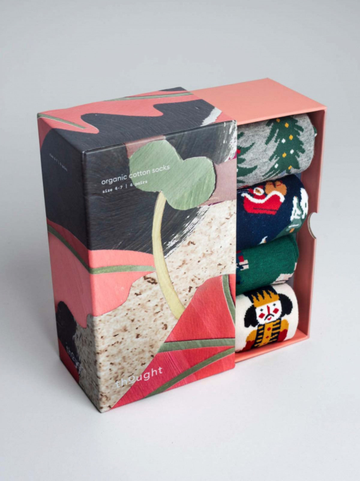 Eleodora Christmas Organic Cotton 4 Pack Sock Box - Multi
