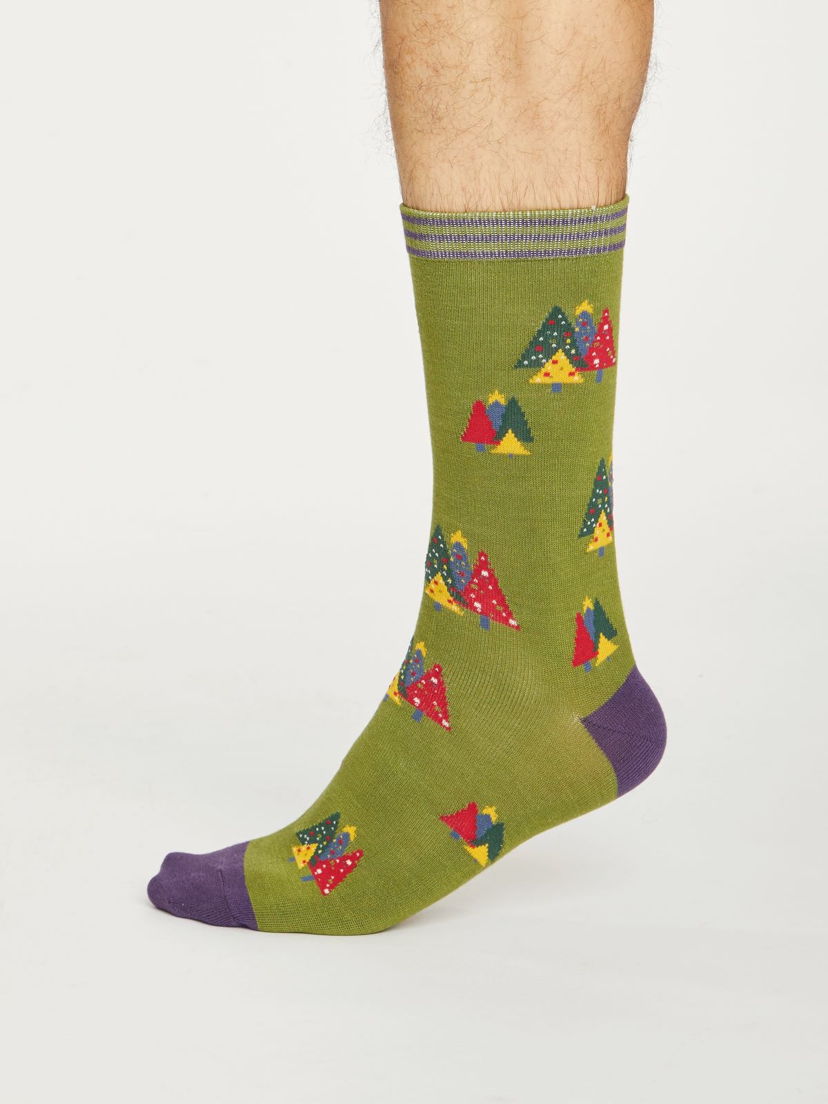 Christmas Tree Socks - Olive