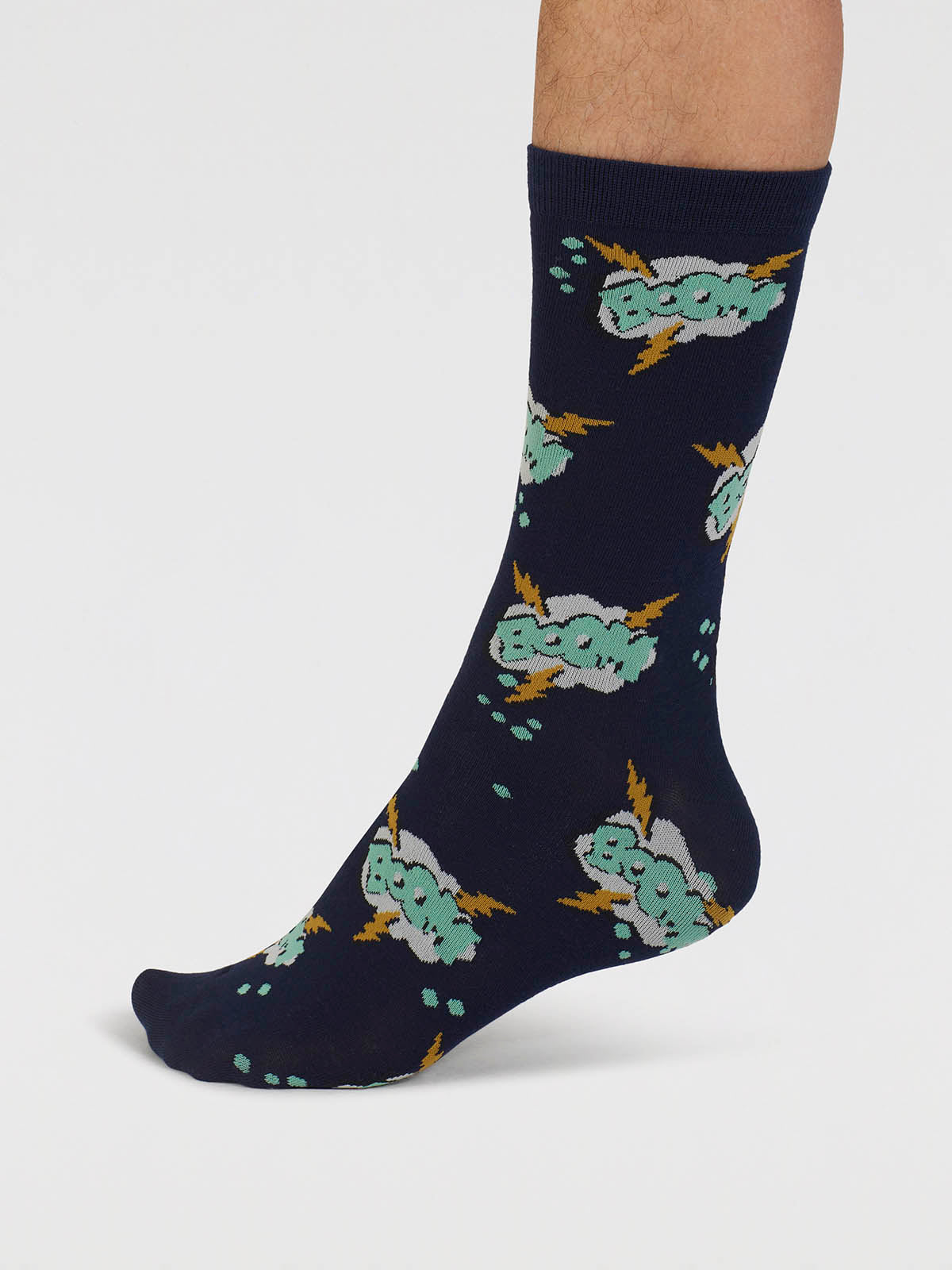 Tayler Art Pop Organic Cotton Socks - Navy