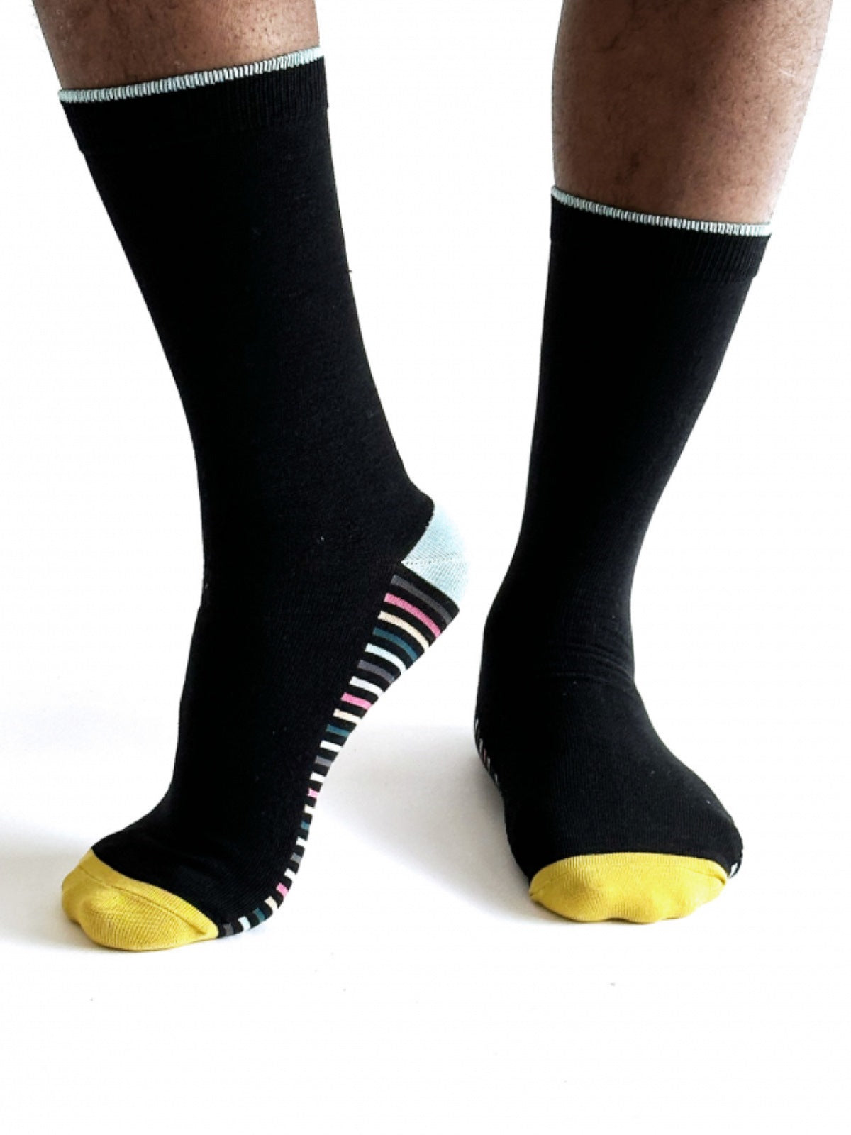 Conall Stripe Bamboo Socks - Black