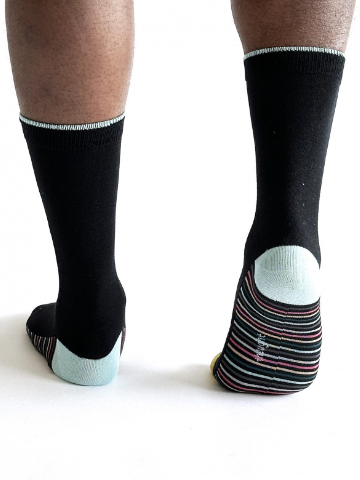 Conall Stripe Bamboo Socks - Black