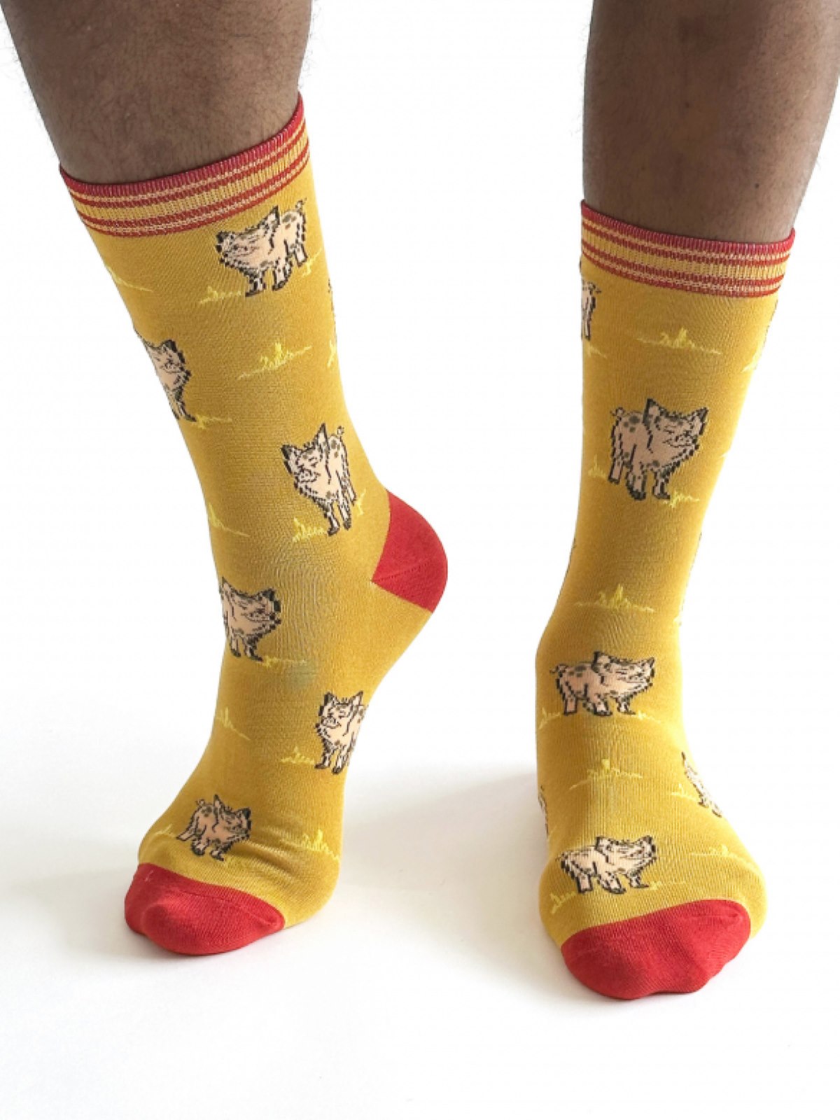 Willem Pig Bamboo Socks - Yellow