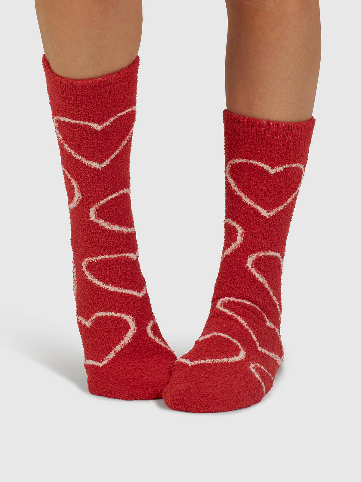 Marjorie Fluffy Bed Socks - Poppy Red
