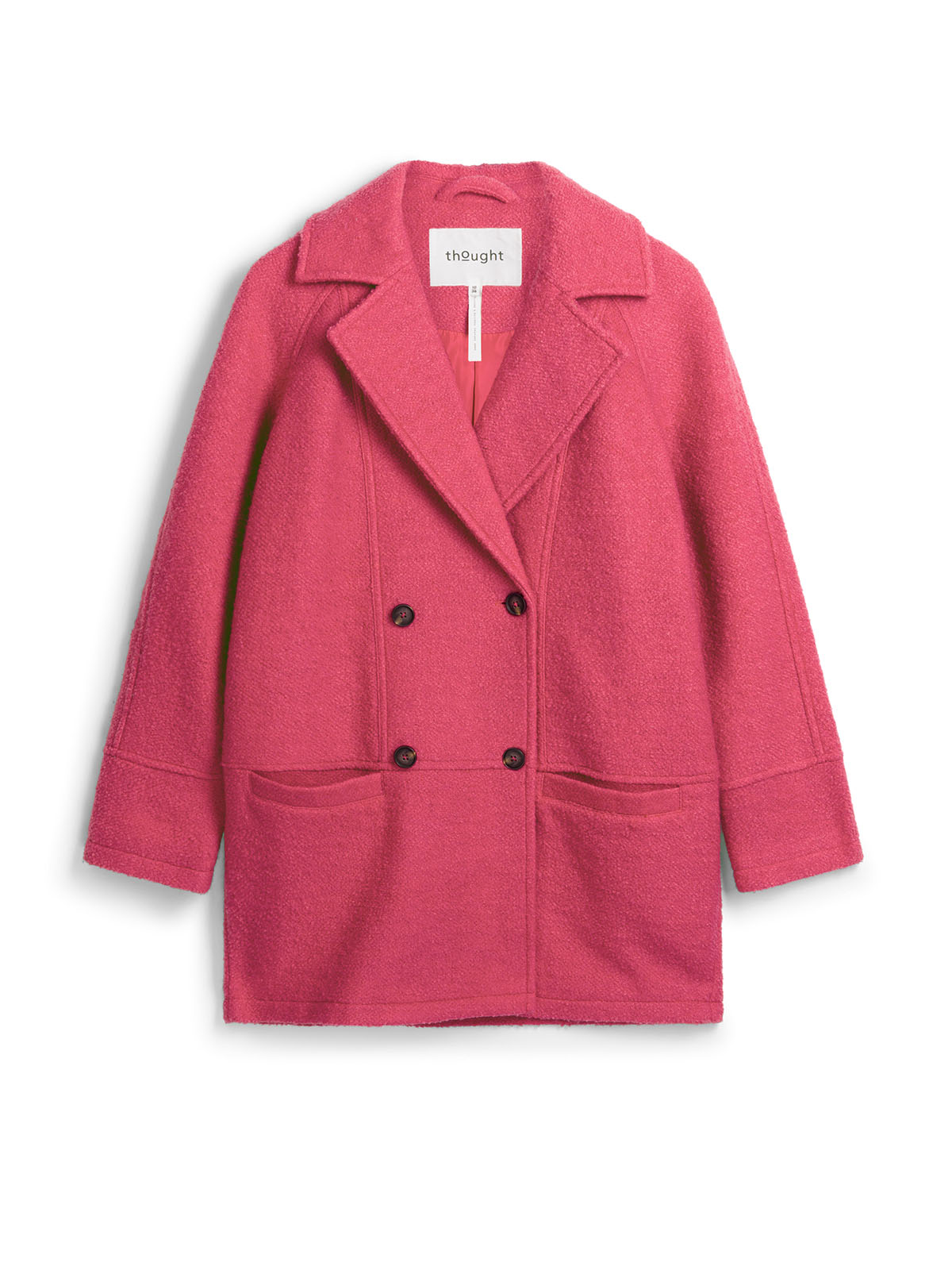 Remi Wool And Recycled Polyester Coat - Radish Pink