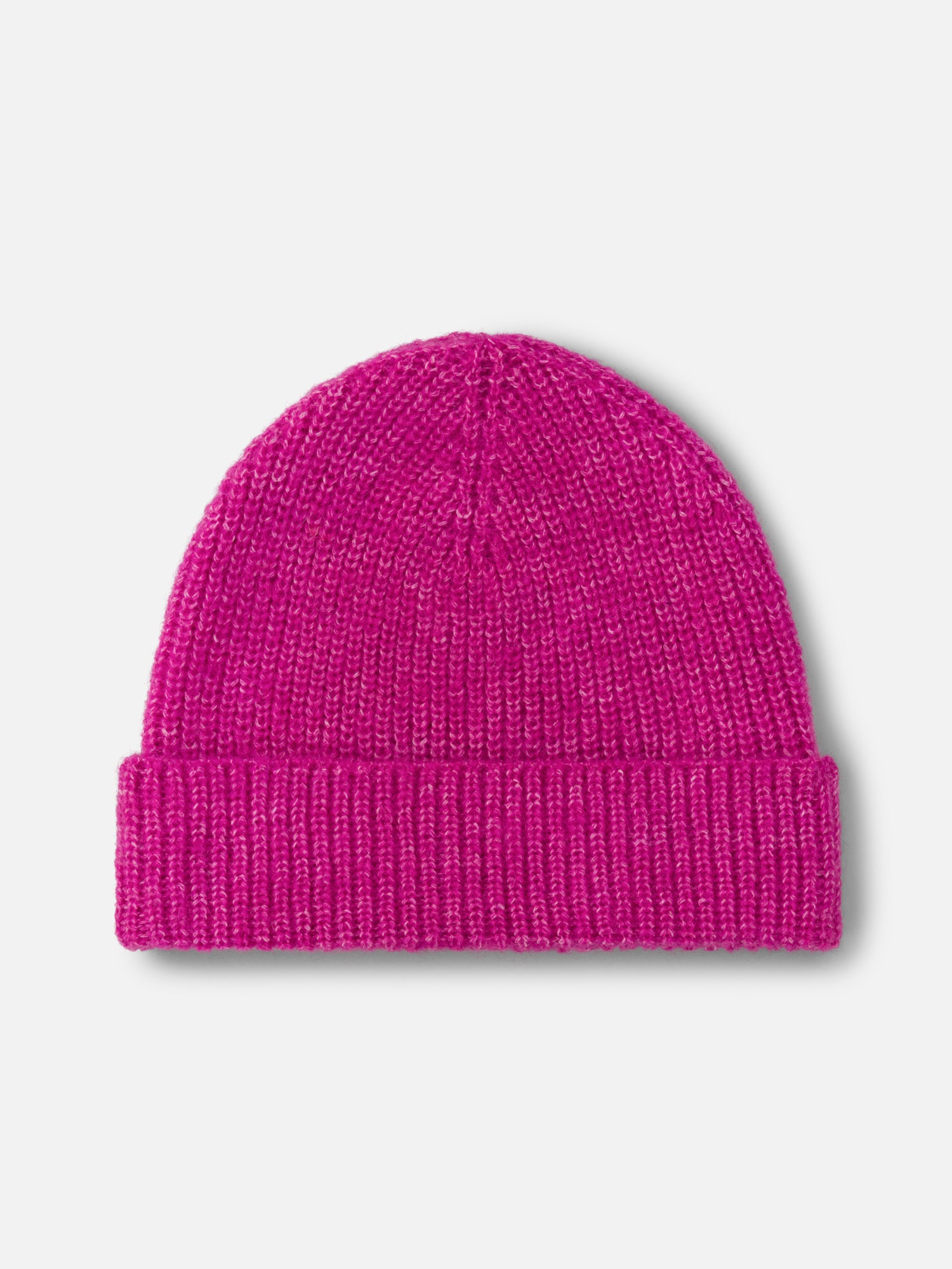 Keily Mercerised Wool Knitted Beanie - Magenta Pink
