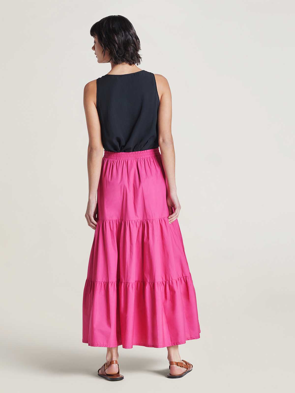 Zenaida Organic Cotton Poplin Maxi Skirt - Maple Pink