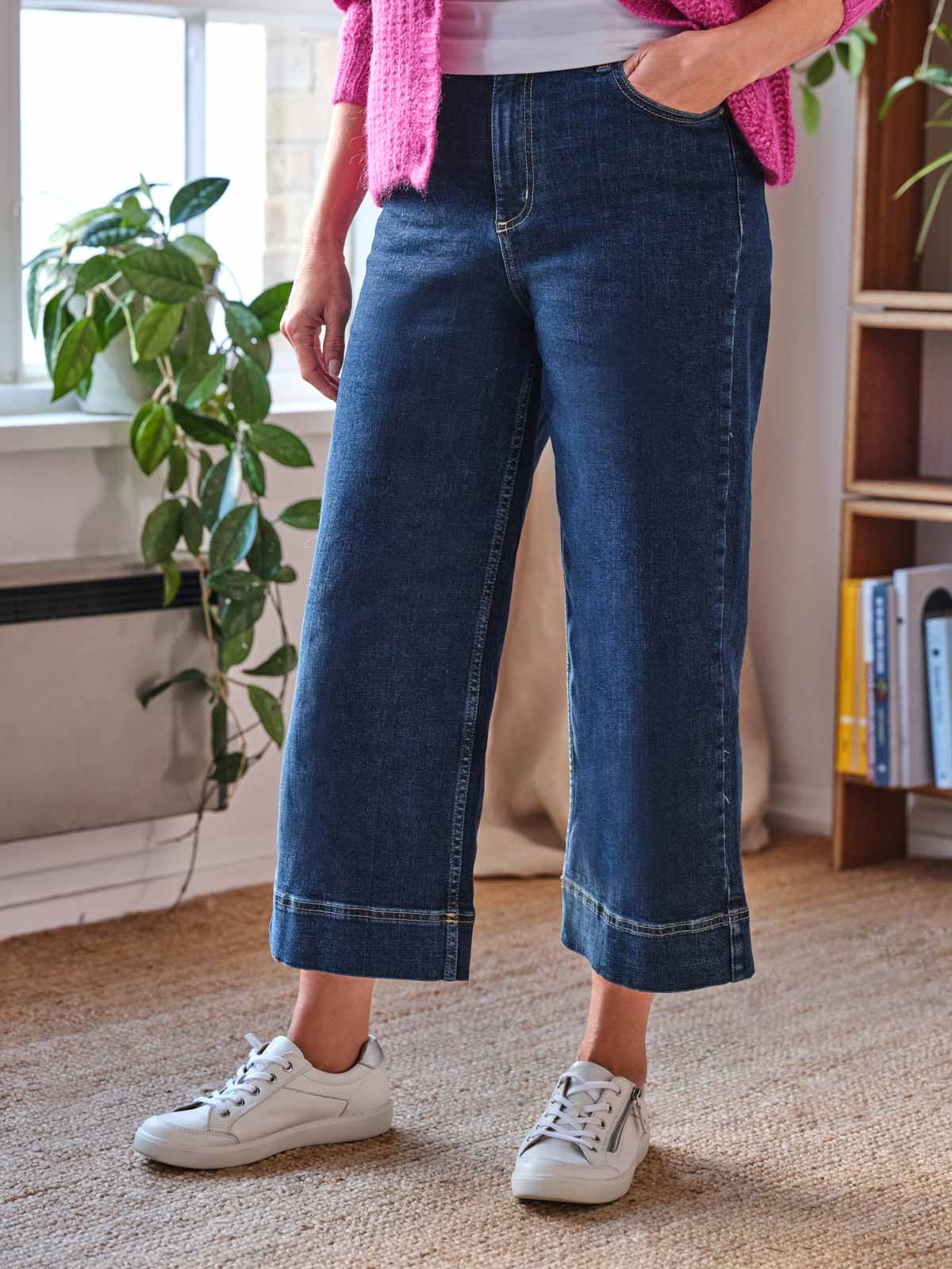 Dark blue deals denim culottes