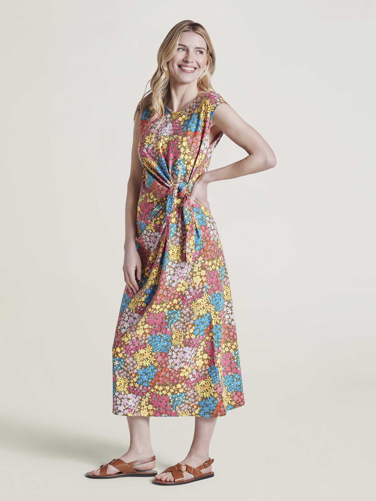 Marlin Organic Cotton Jersey Floral Maxi Dress - Multi