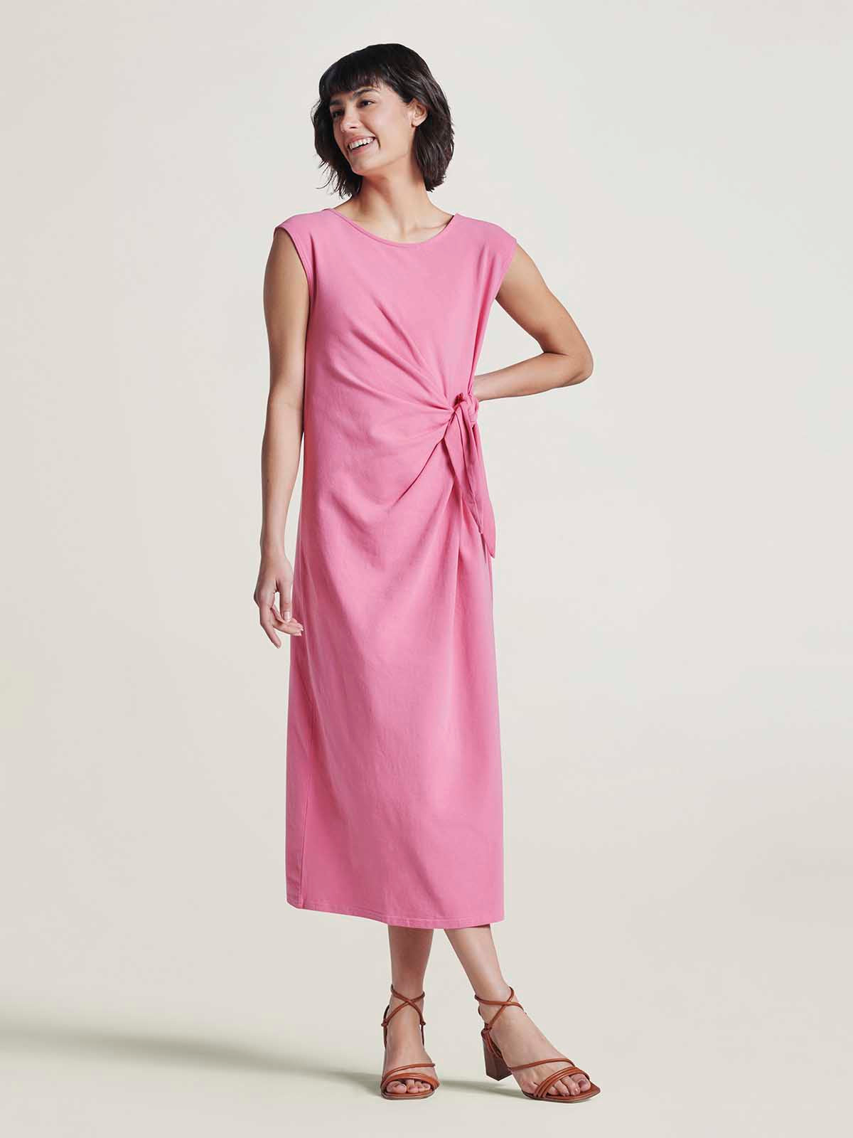 Marilla Organic Cotton Jersey Maxi Dress - Carnation Pink
