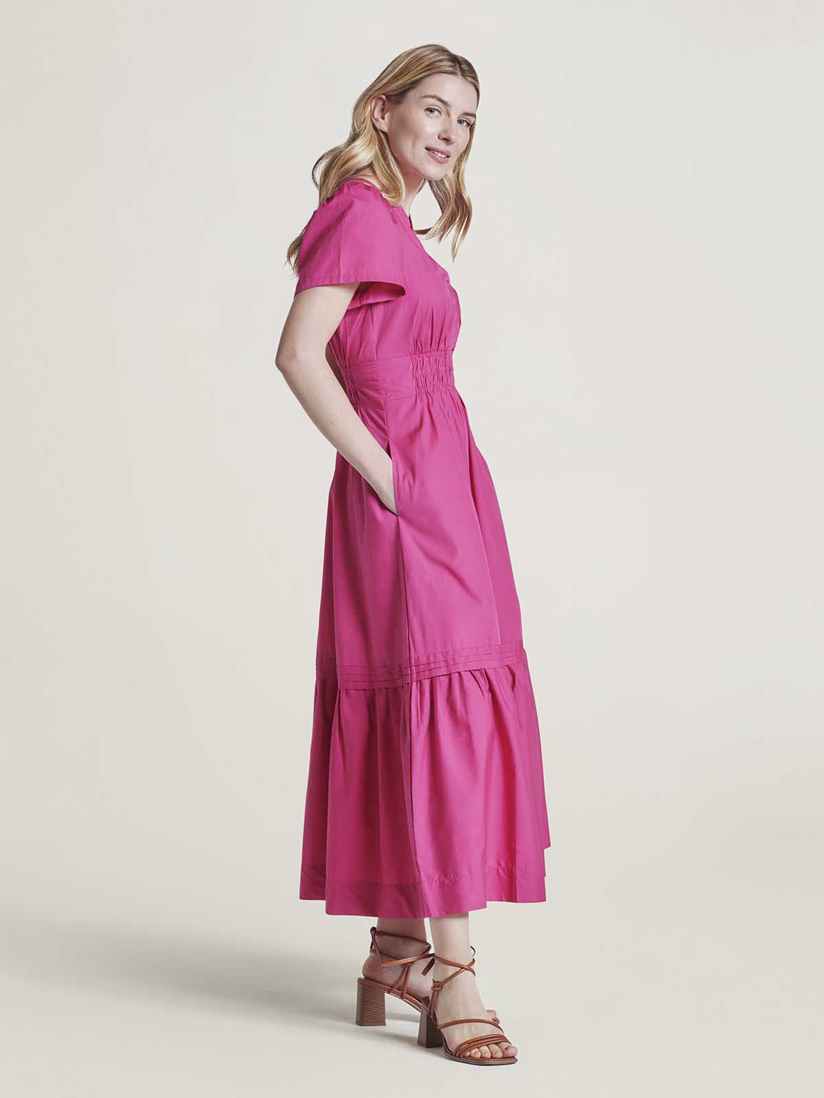 Zenaida Organic Cotton Poplin Dress - Maple Pink