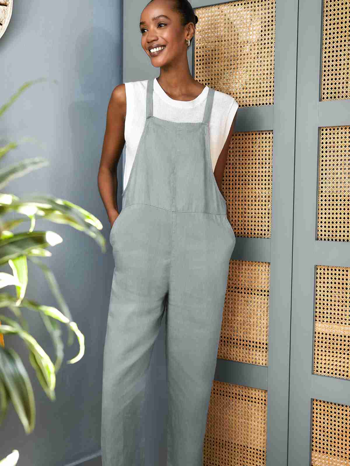 Linen maternity dungarees outlet