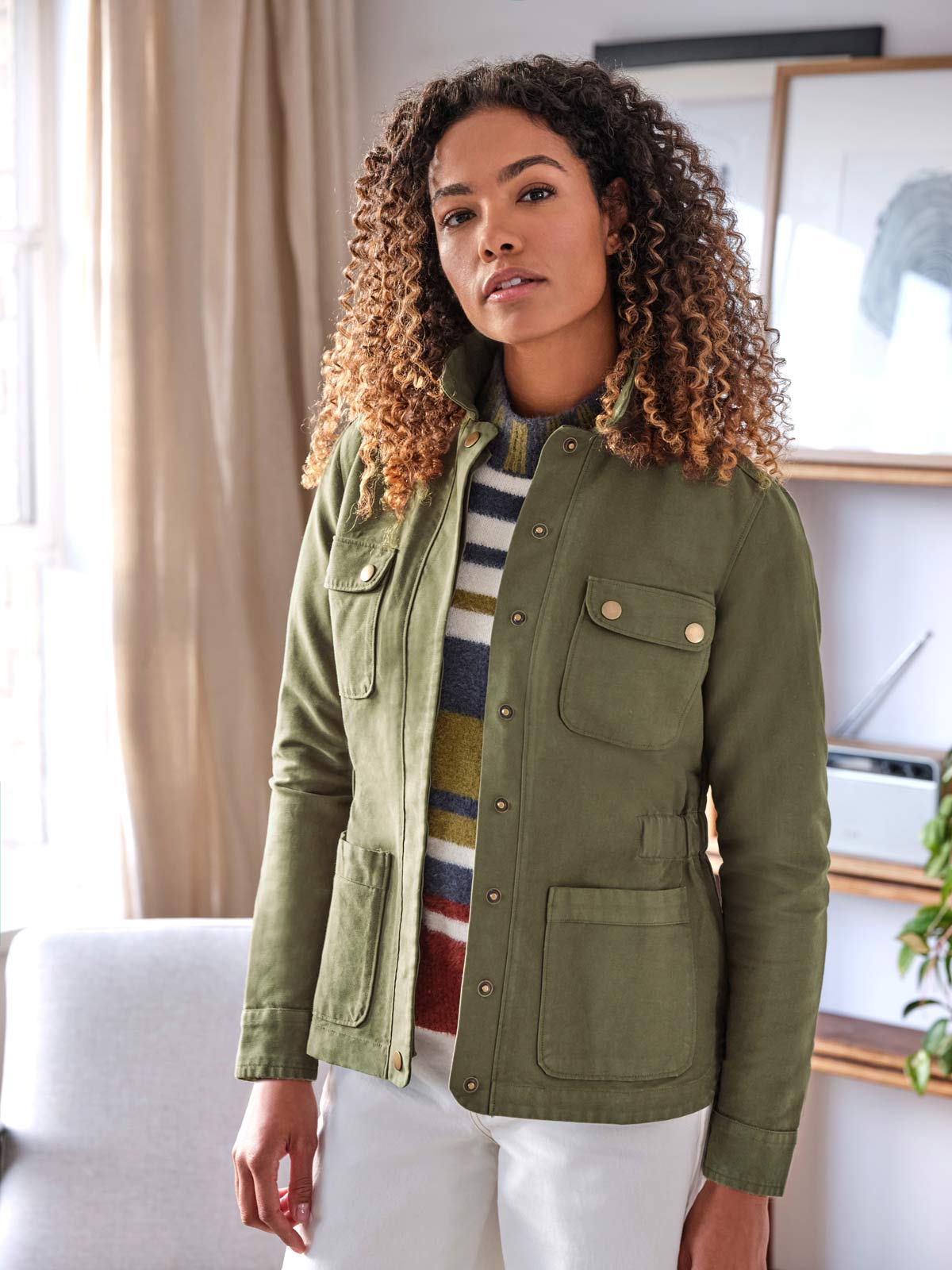 Maina Organic Cotton Twill Jacket - Cargo Green