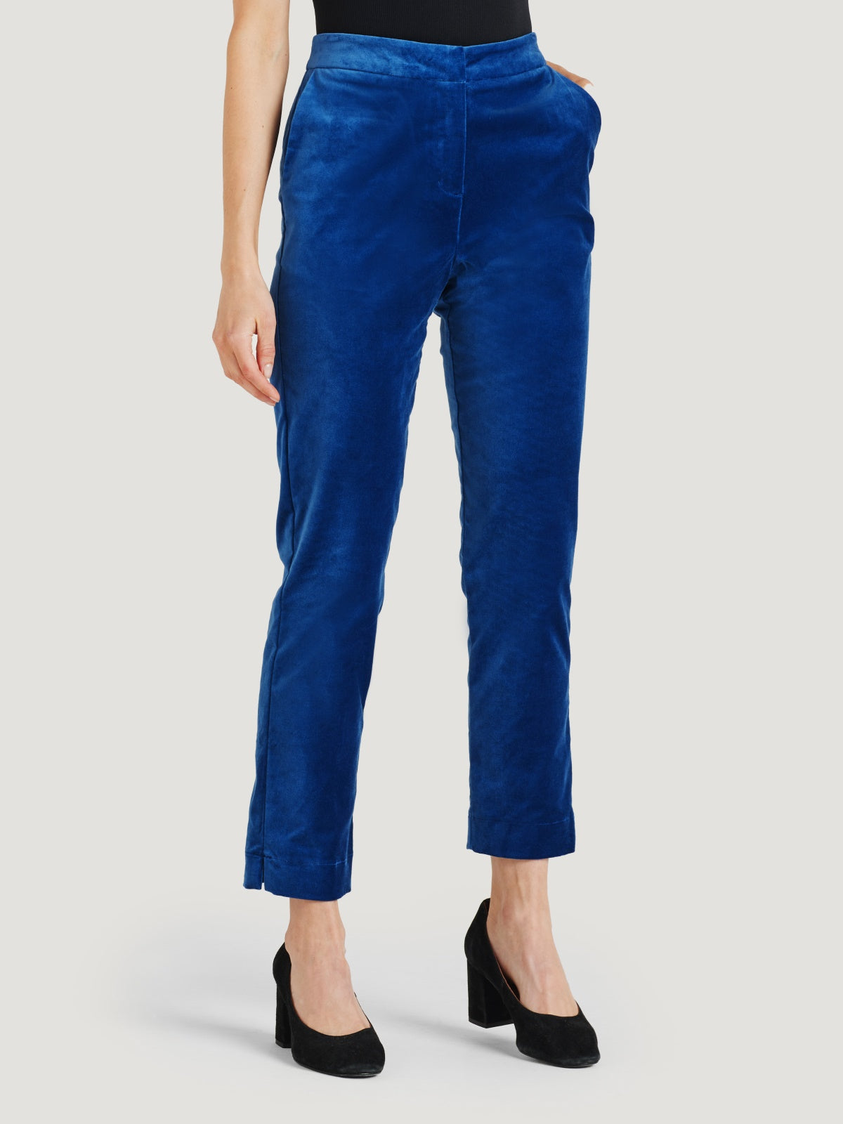 Alleegra Organic Cotton Velvet Trouser - Dark Sapphire Blue
