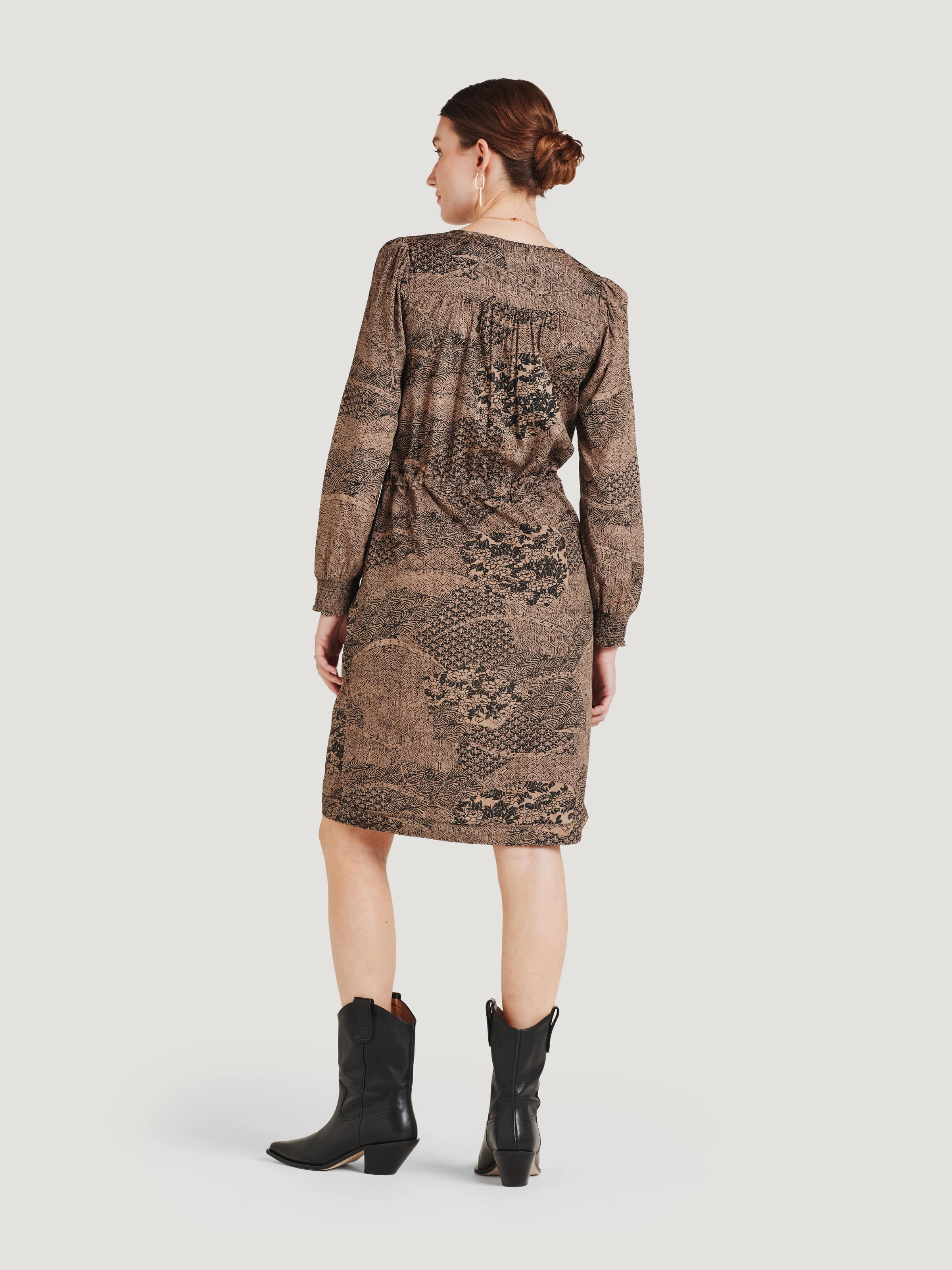 Carmen Lenzing™ Ecovero™ Crepe Dress - Burnt Sugar Brown