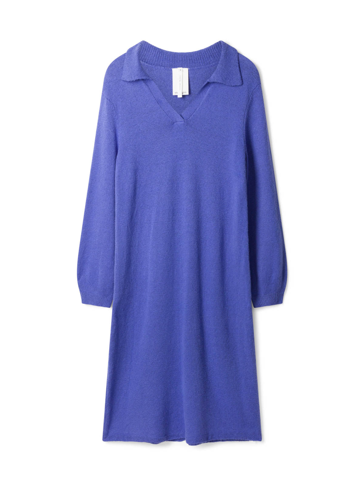 Corinia Organic Cotton Knitted Shift Dress - Periwinkle Blue
