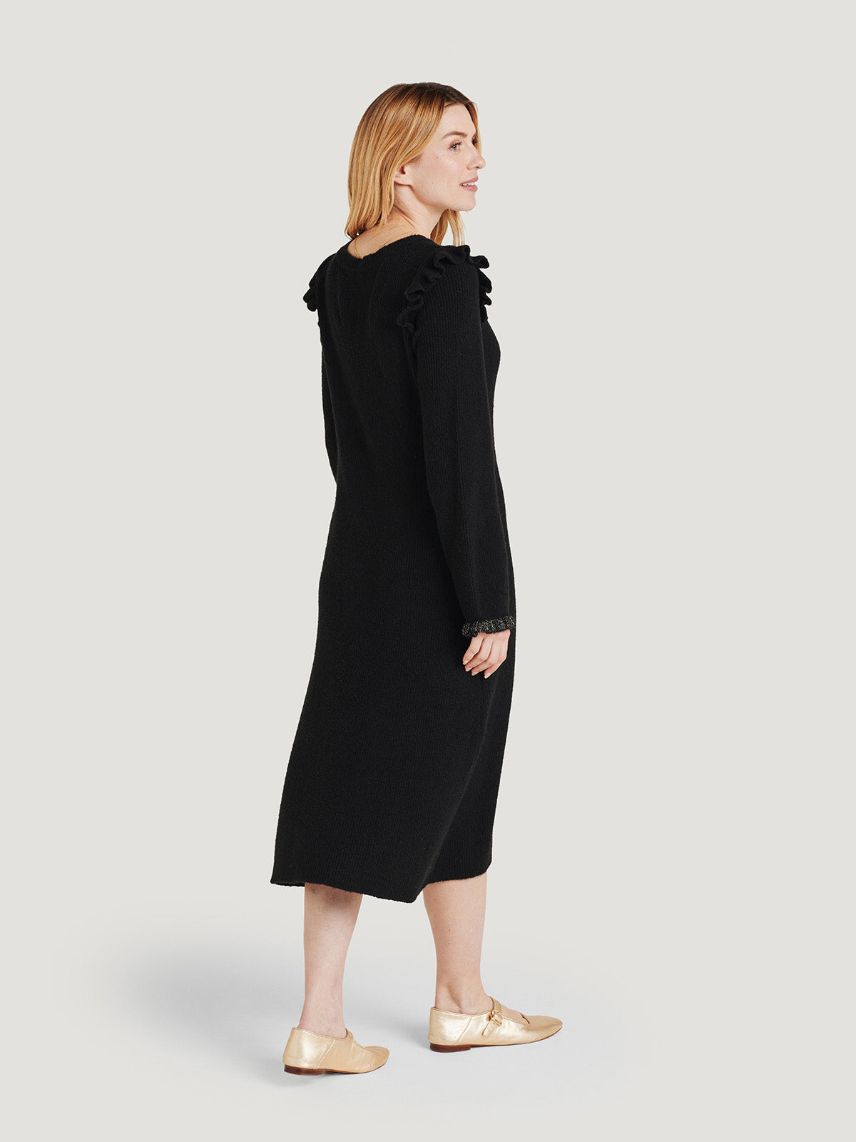 Aguilar Organic Cotton Fluffy Knit Dress - Black