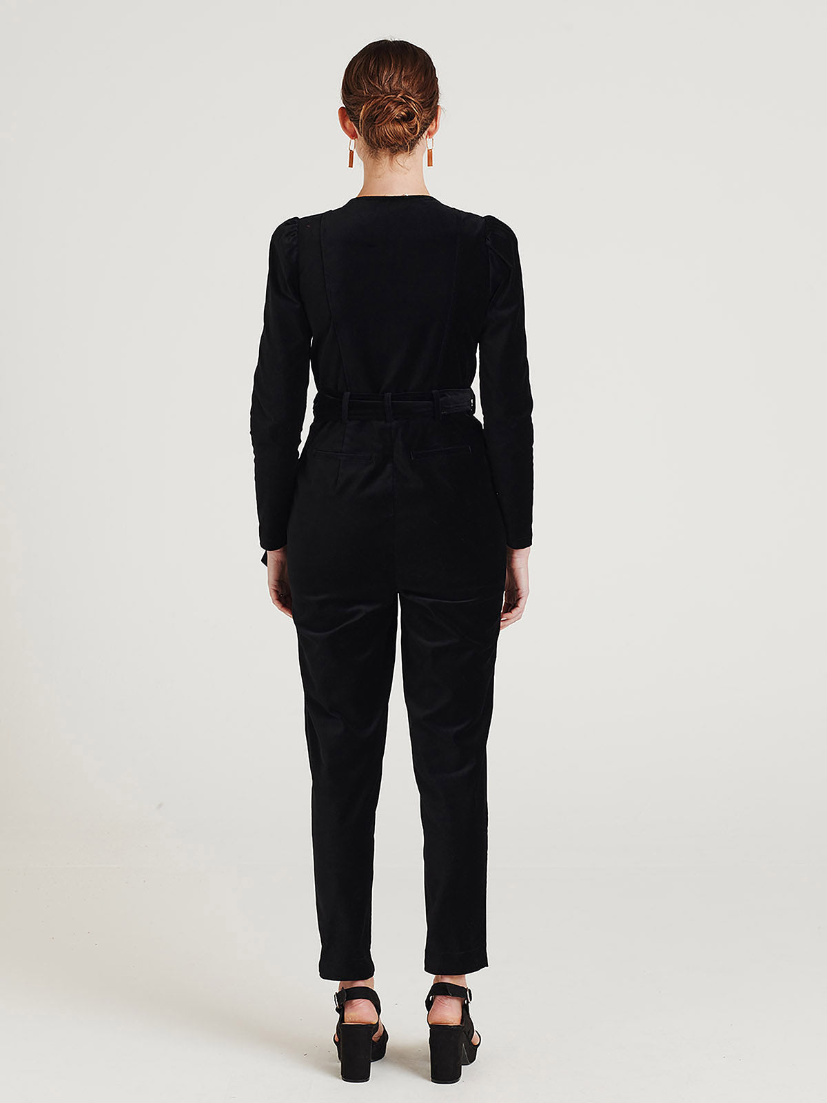 Aubrie Organic Cotton Velvet Jumpsuit - Black