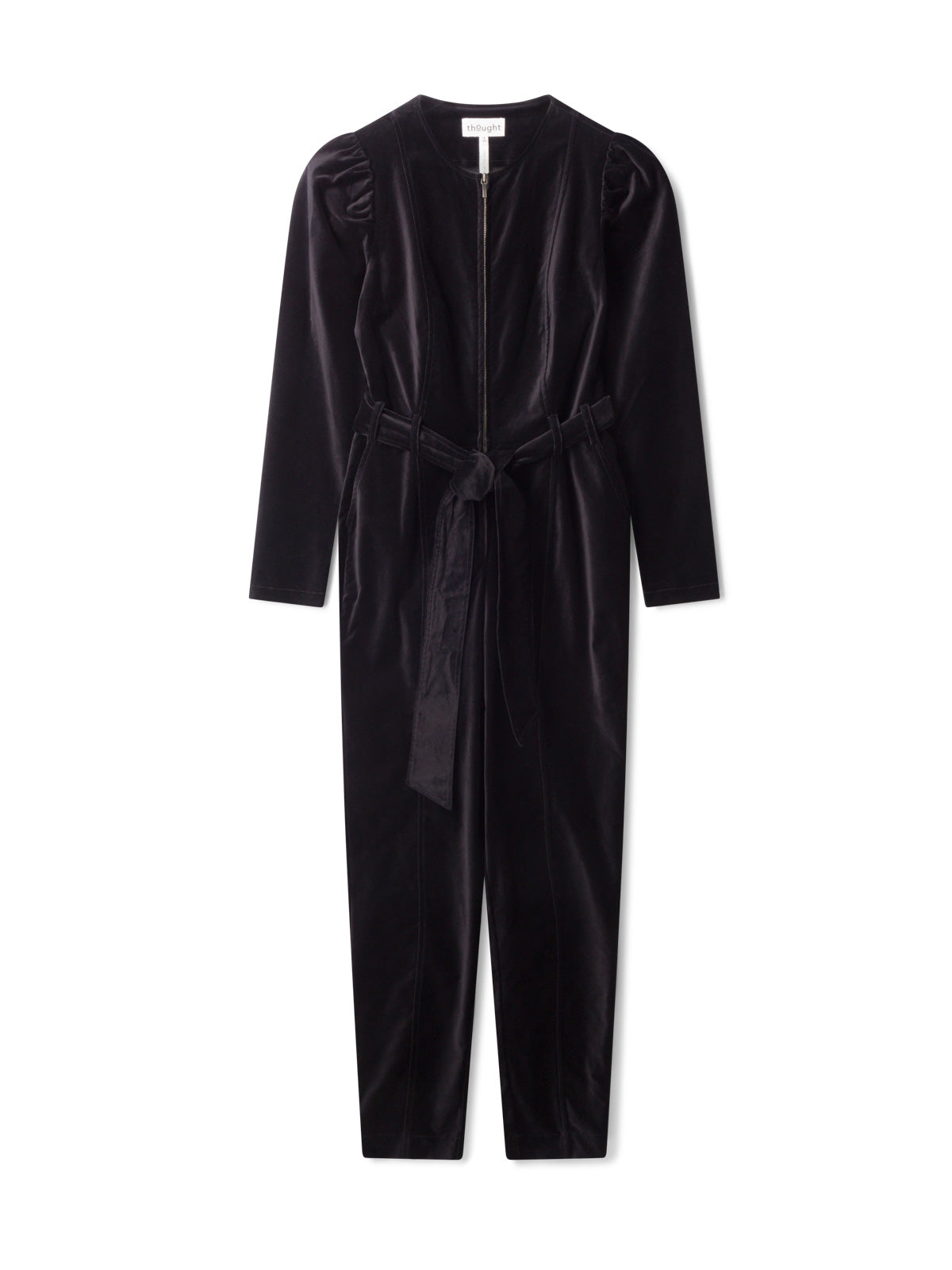 Aubrie Organic Cotton Velvet Jumpsuit Black